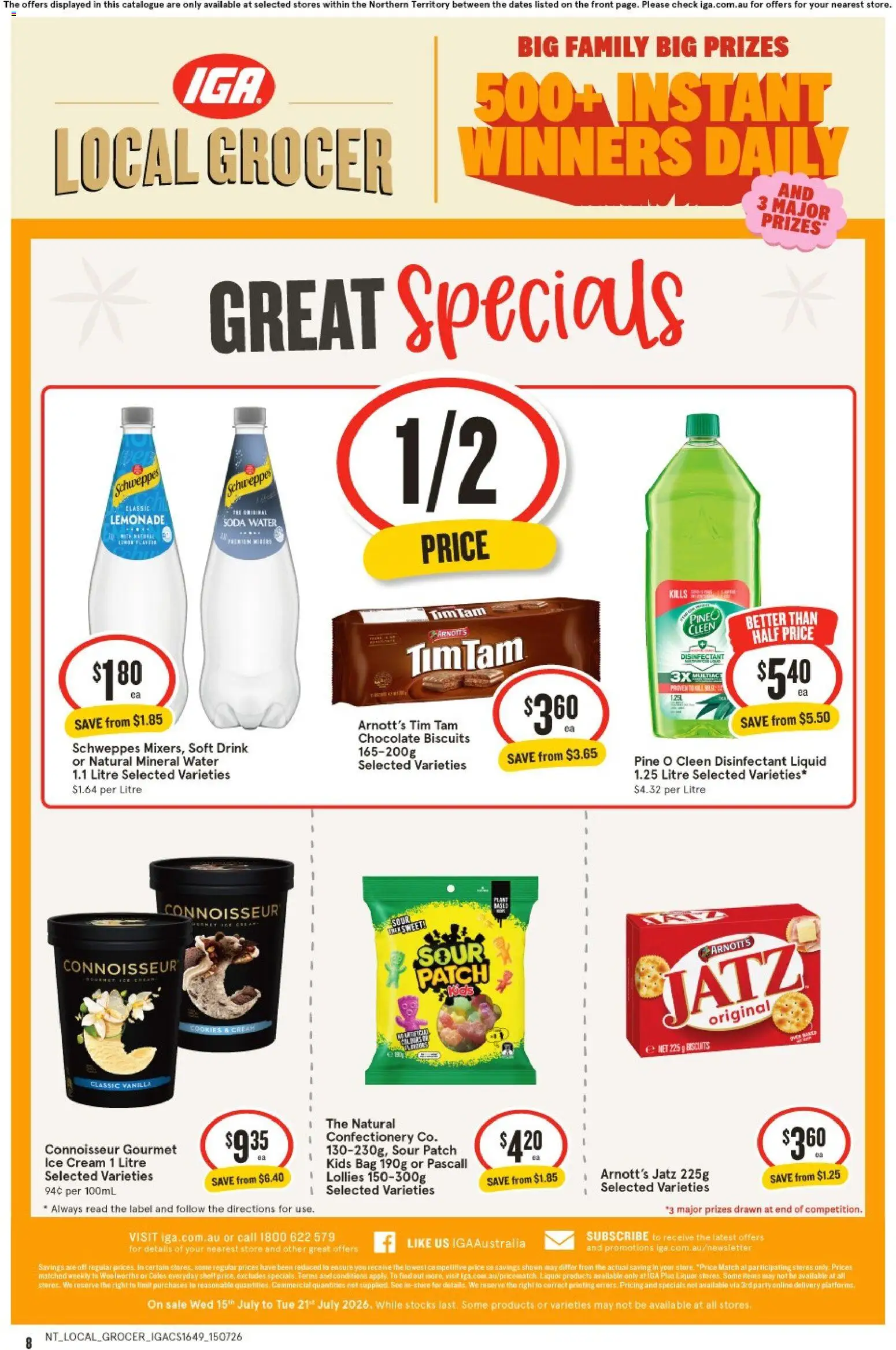 IGA catalogue - valid from 15/07/2026 | Page: 2 | Products: Chocolate, Cream, Water, Bag