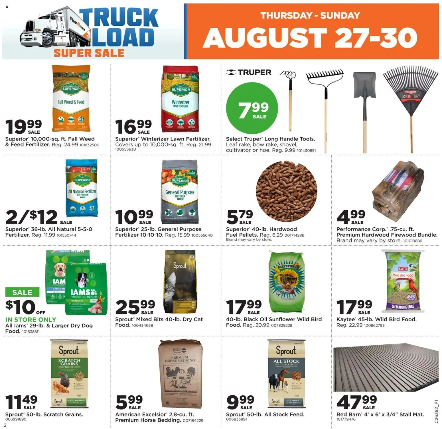 Mills Fleet Farm Truckload Event - valid from 08/27/2026 | Page: 2 | Products: Cultivator, Grains, Fertilizer, Oil