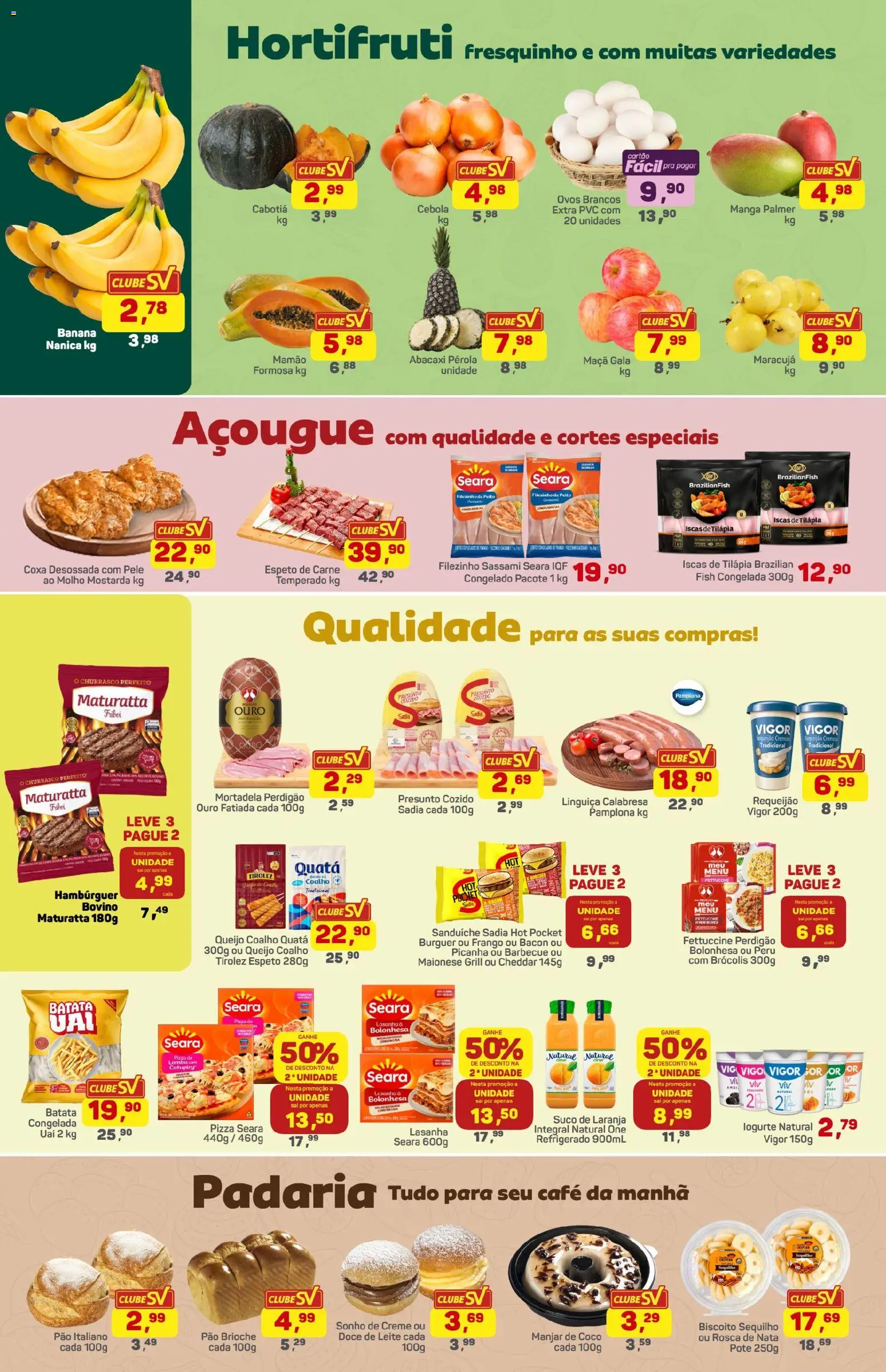 Supermercados São Vicente Folheto - válido de 05.06.2026 | Página: 2 | Produtos: Mortadela, Cheddar, Catupiry, Batata