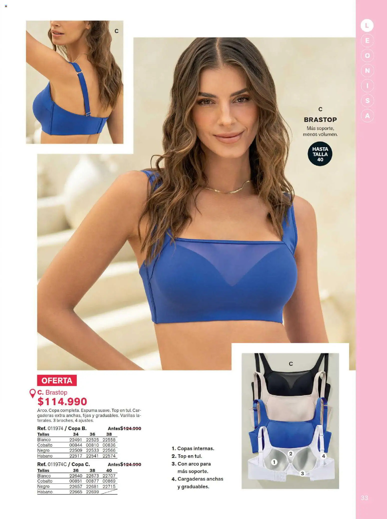 Leonisa revista - valida desde el 15/07/2026 | Página: 33 | Productos: Espuma, Top