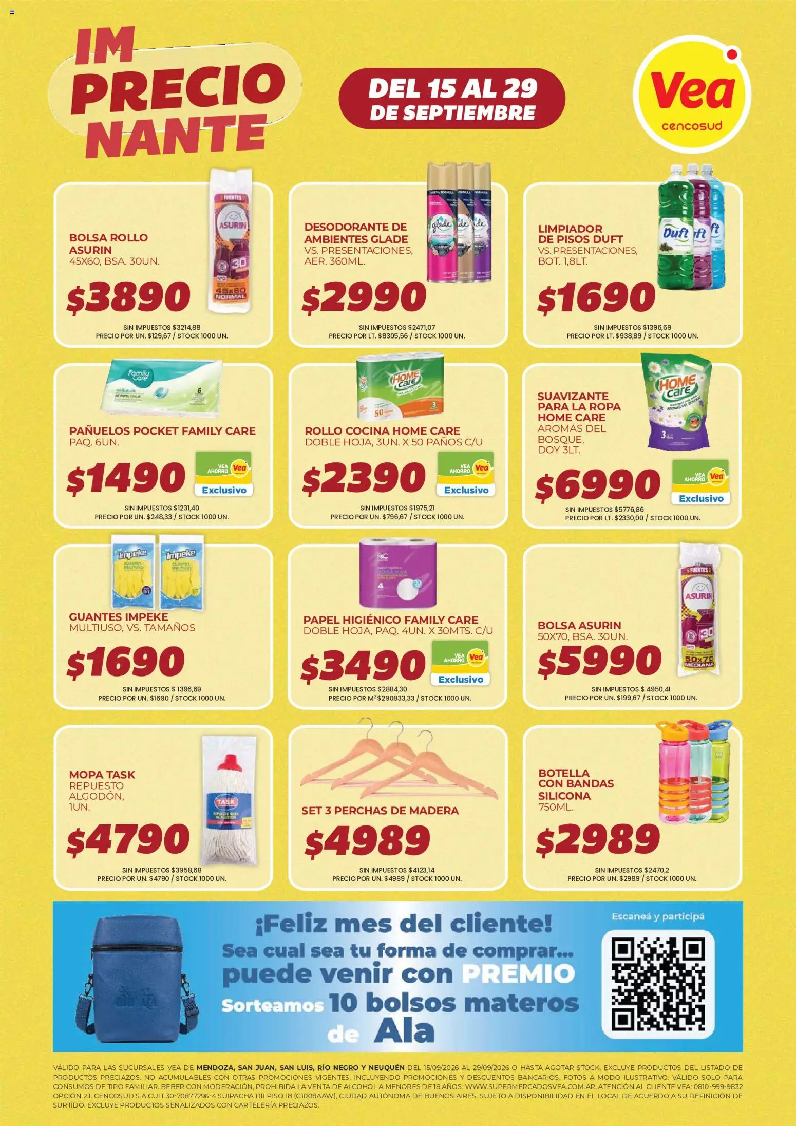 Vea - ImPRECIOnante Cuyo │ válido desde el 15/09/2026 | Página: 13 | Productos: Bolsa, Botella, Limpiador de pisos, Desodorante