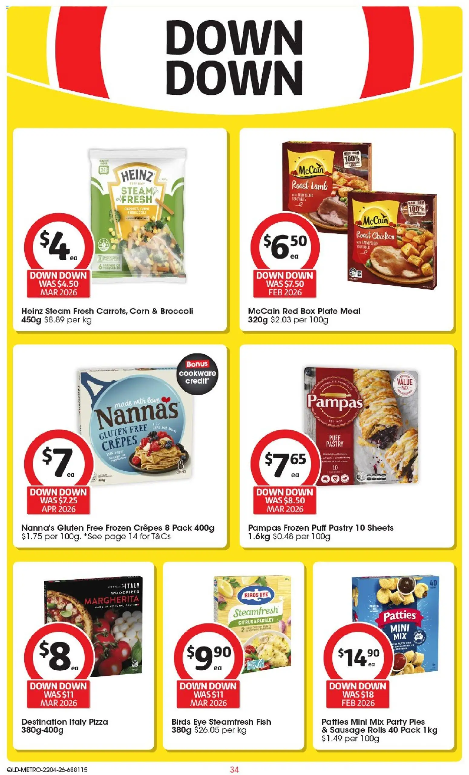 Coles catalogue - valid from 22.04.2026 | Page: 34 | Products: Box, Chicken, Carrots, Pies