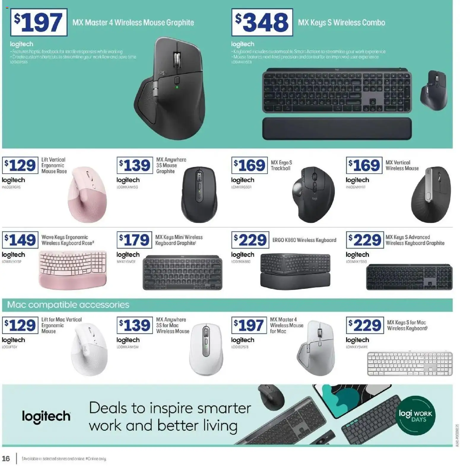 Officeworks catalogue - valid from 27.05.2026 | Page: 16 | Products: Ergonomic, Accessories, Mouse, Keyboard