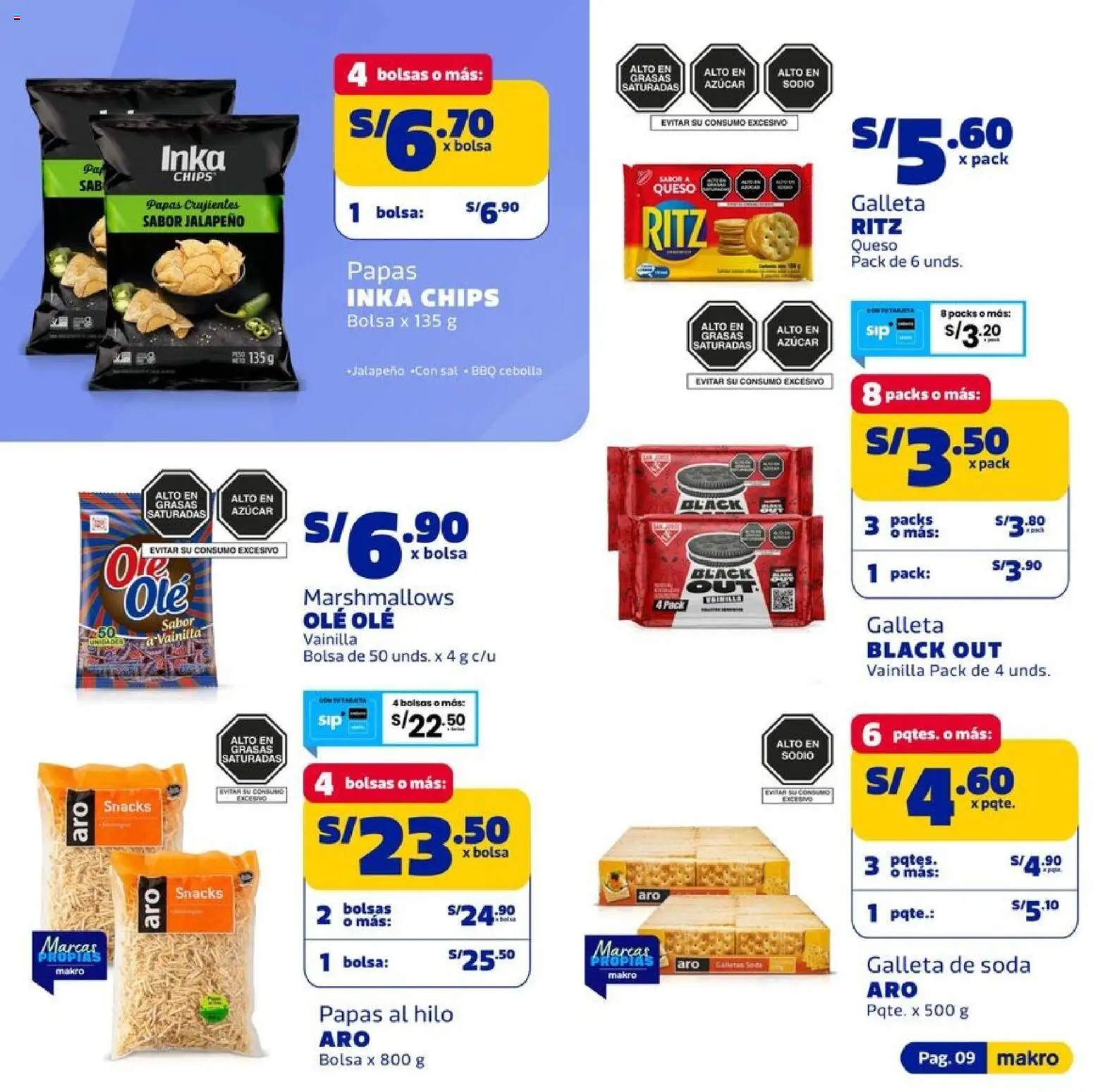 Catálogo Makro válido desde 13/08/2026 | Página: 9 | Productos: Queso, Papas, Cebolla, Azúcar