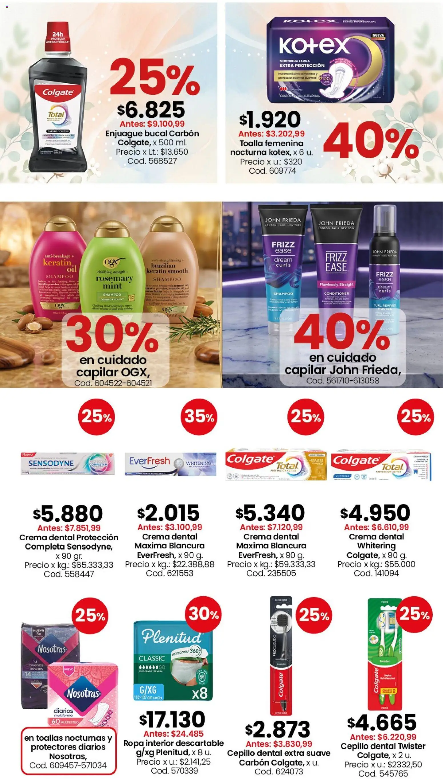 Coto - Perfumería y limpieza │ válido desde el 13/07/2026 | Página: 6 | Productos: Cepillo, Enjuague bucal, Ropa interior, Crema