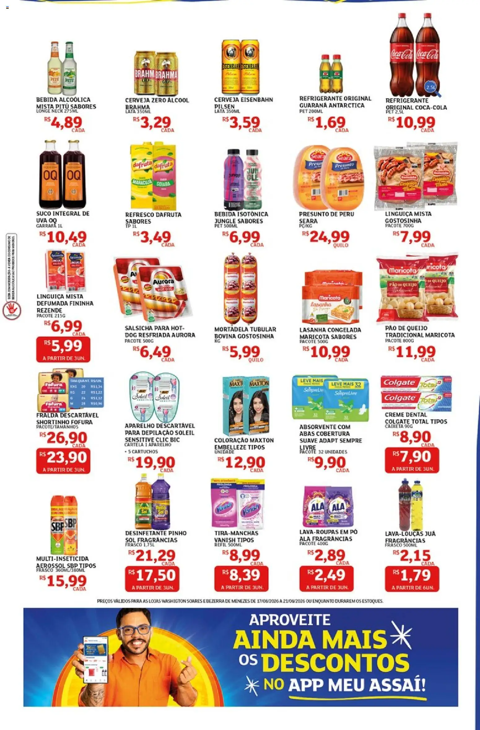 Assaí Atacadista Folheto - válido de 17/08/2026 | Página: 3 | Produtos: Álcool, Guaraná, Uva, Bebida
