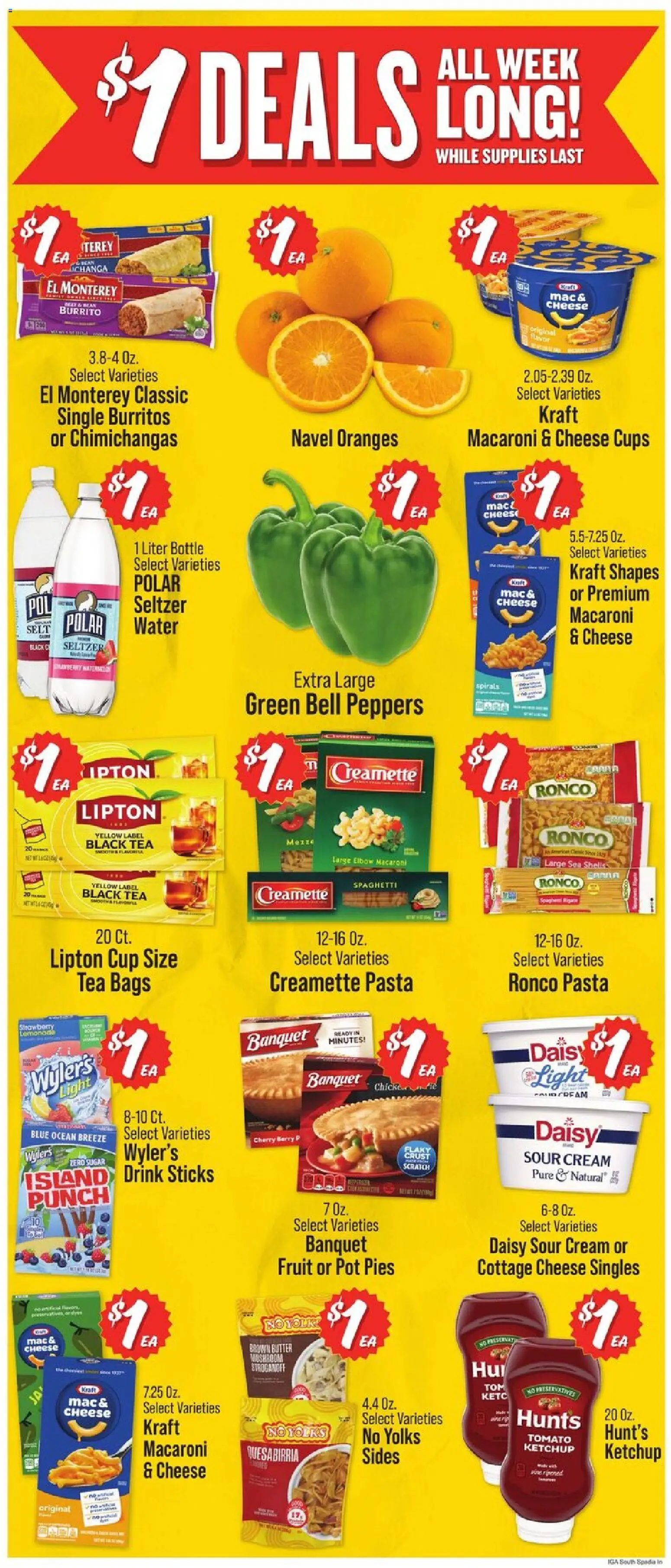IGA Weekly Ad - valid from 07/22/2026 | Page: 3 | Products: Peppers, Oranges, Cream, Sugar