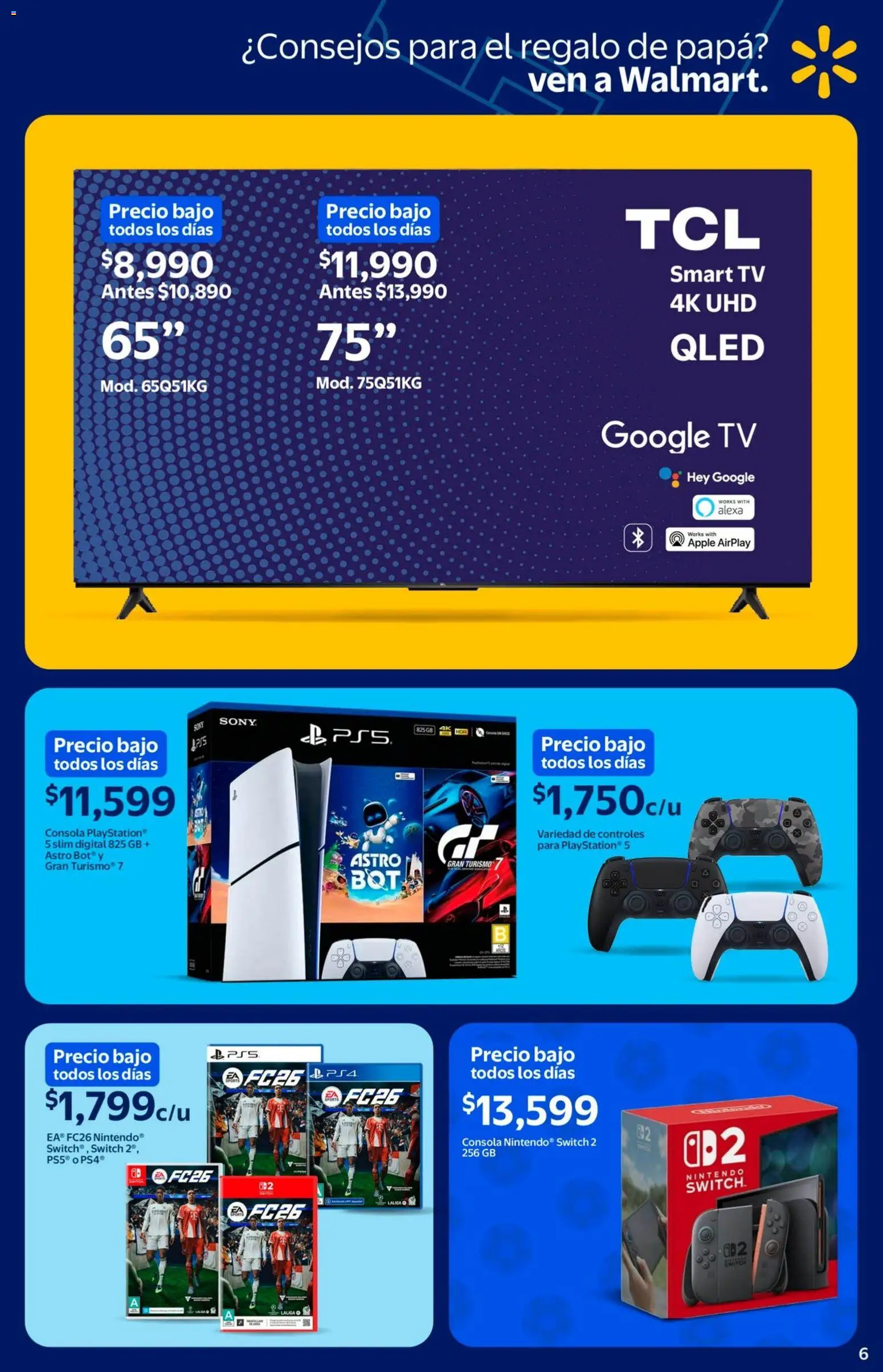 Nuevas ofertas de Walmart válidas en toda la República Mexicana desde el 11.05.2026. ¡Encuentra las mejores ofertas en  Walmart folleto El mejor doblete para papá! | Página: 6 | Productos: Papa, Playstation