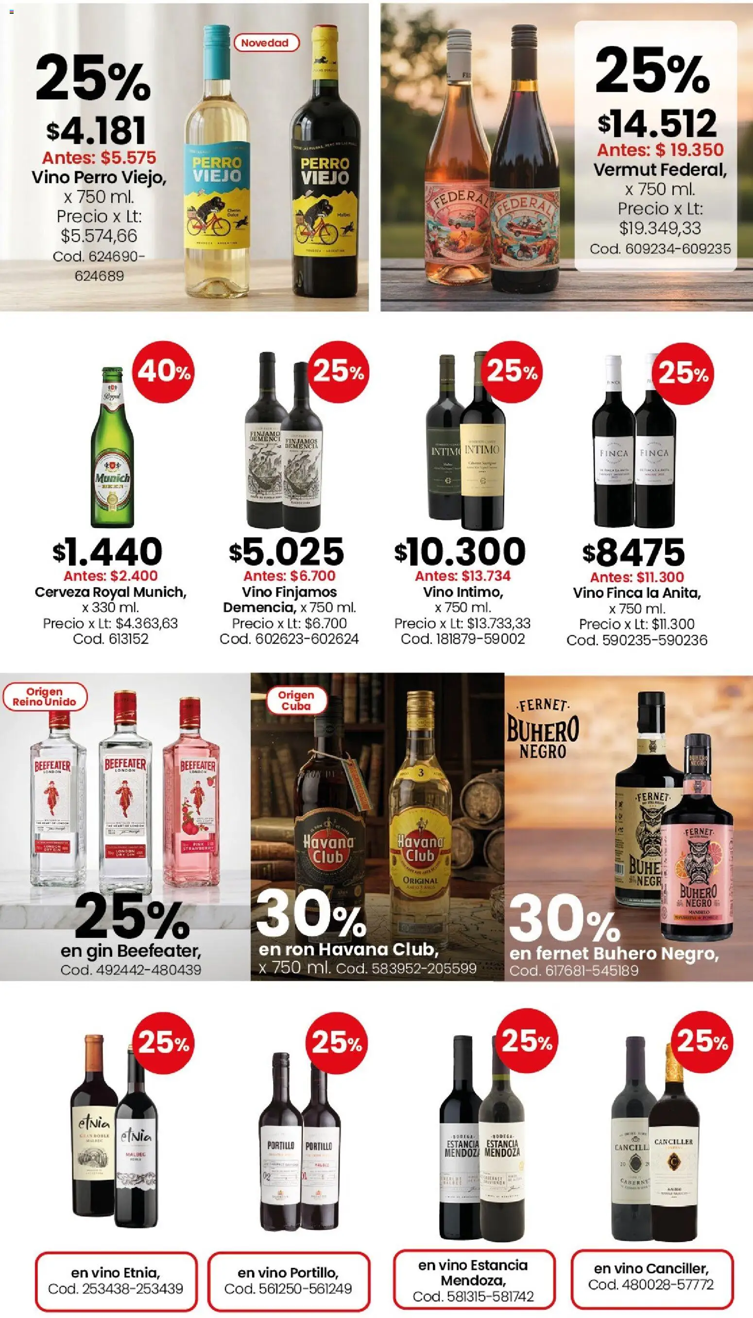 Coto - Almacén y bebidas │ válido desde el 29/06/2026 | Página: 8 | Productos: Gin, Fernet, Vino, Cerveza
