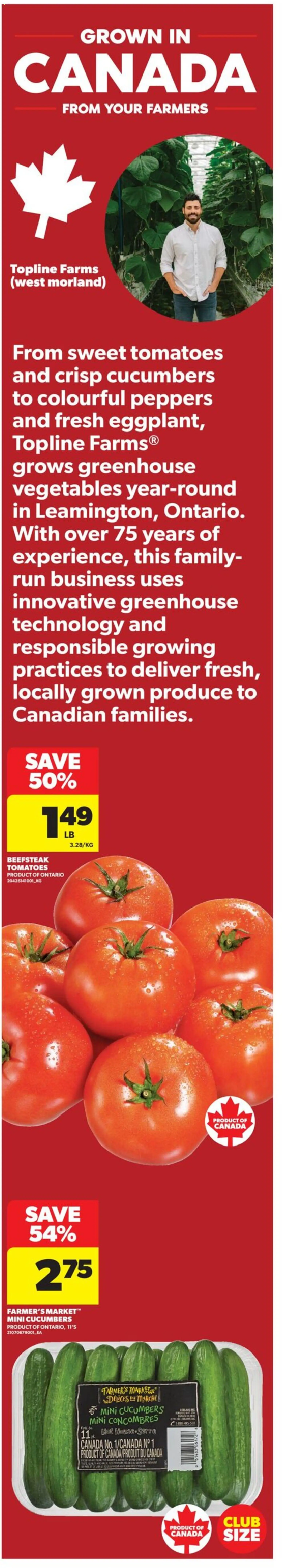 Real Canadian Superstore flyer valid from Jul 16, 2026 | Page: 2 | Products: Cucumbers, Vegetables, Tomatoes