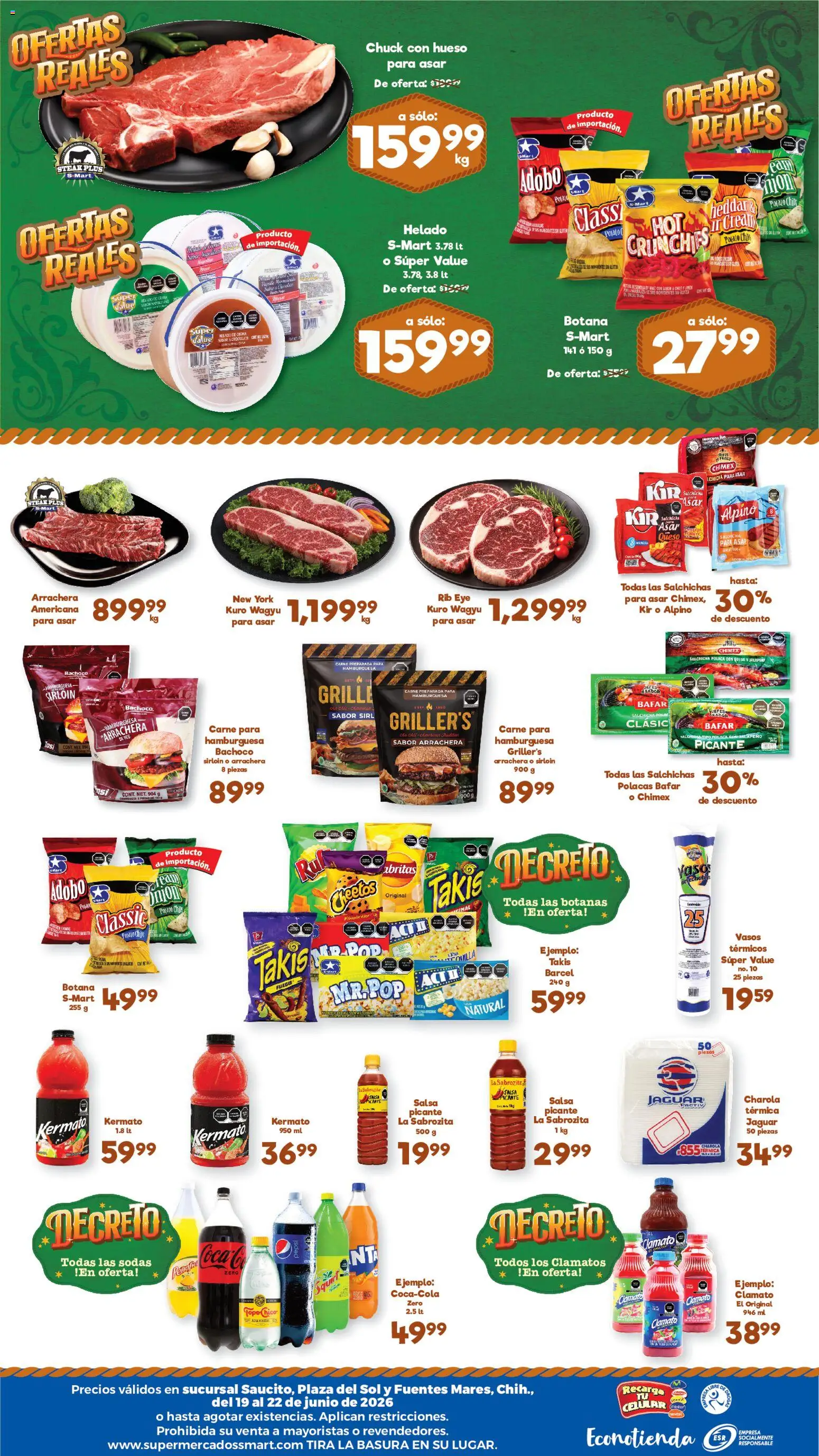 Nuevas ofertas de S-Mart válidas en toda la República Mexicana desde el 19.06.2026. ¡Encuentra las mejores ofertas en S-Mart folleto Ofertas de feria Chihuahua! | Página: 4