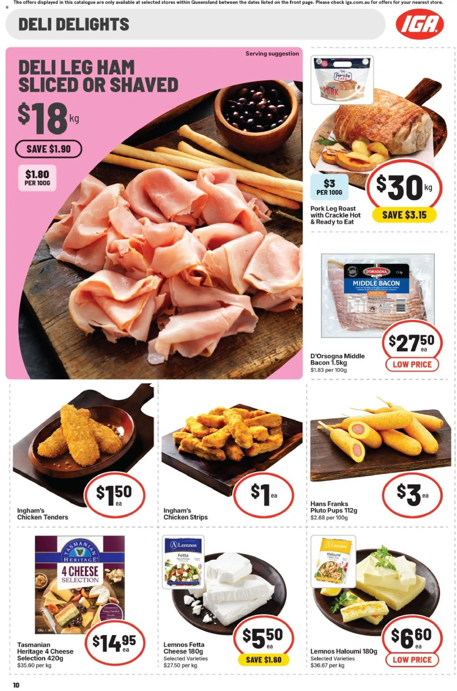 IGA catalogue - valid from 01/07/2026 | Page: 10 | Products: Bacon, Ham, Chicken, Pork