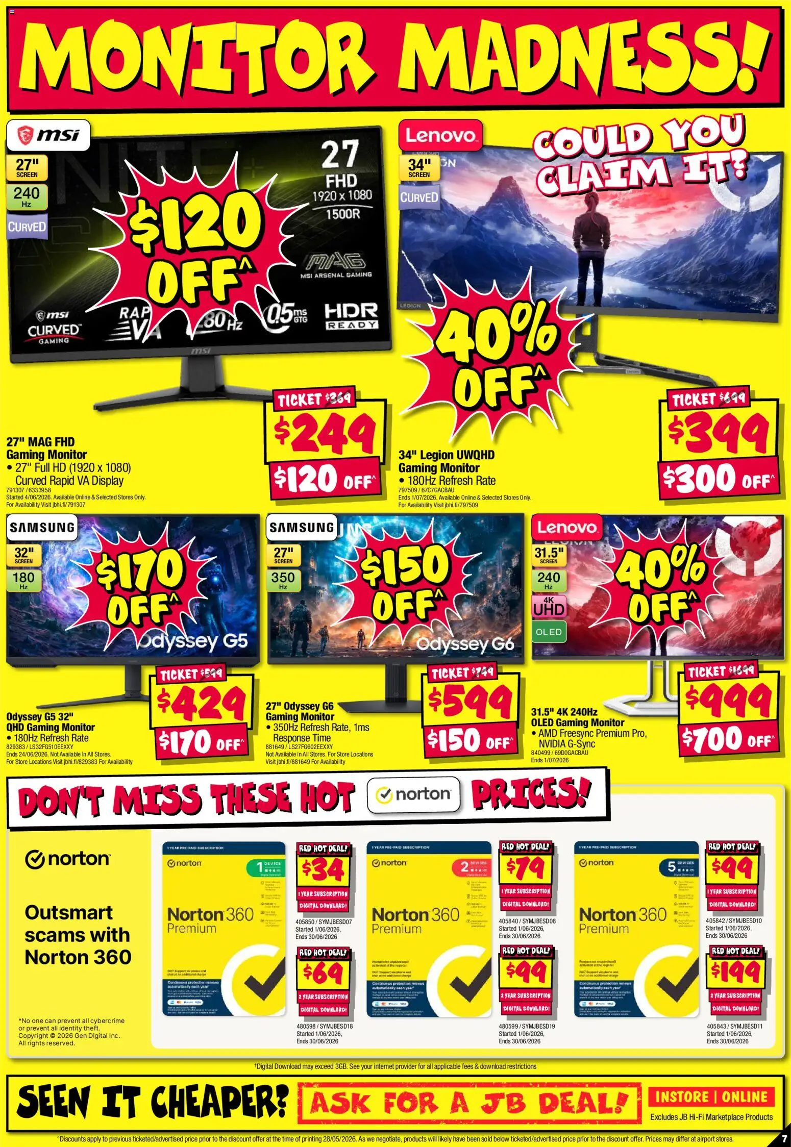 JB Hi-Fi catalogue - valid from 11.06.2026 | Page: 7 | Products: Digital, Device, Monitor, Screen
