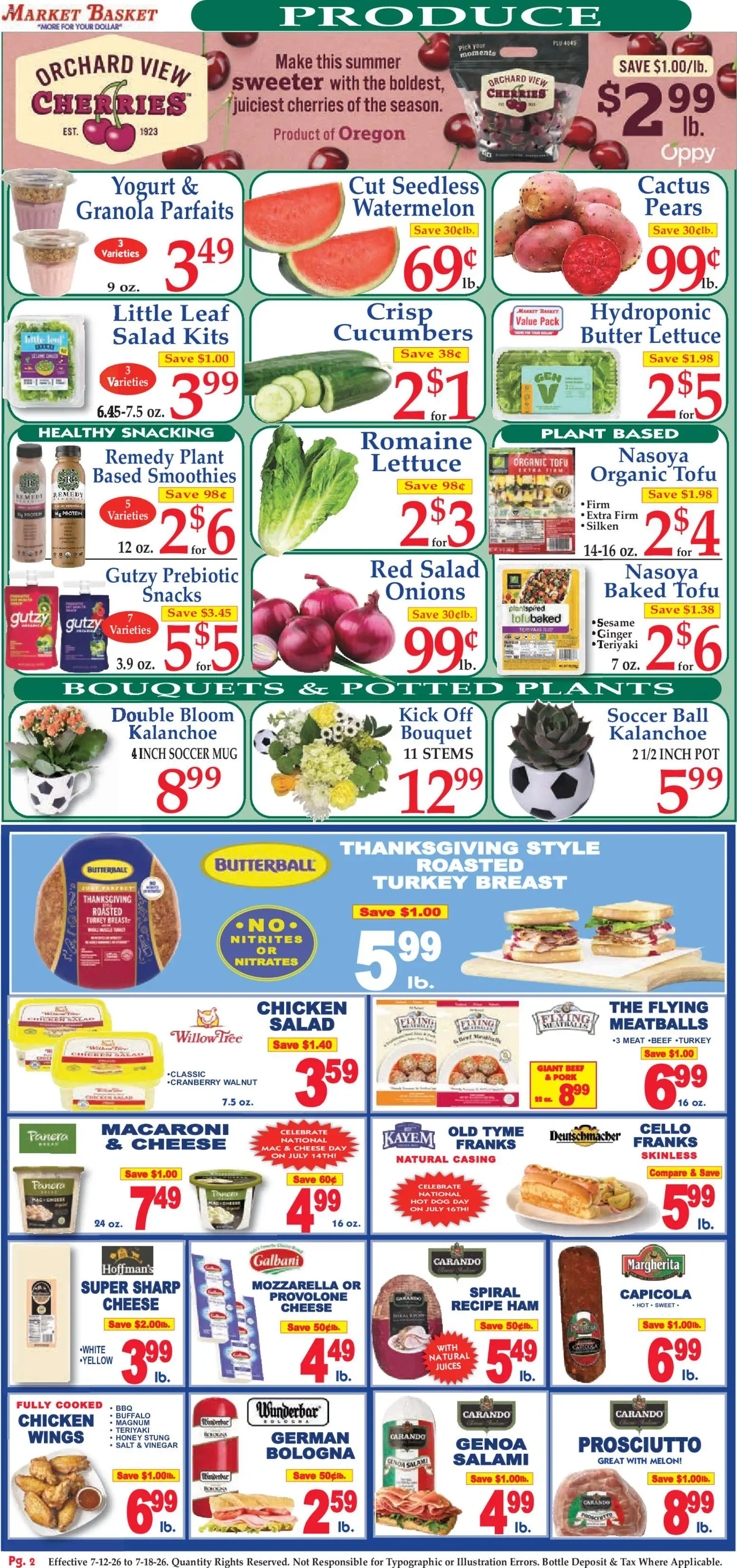 Market Basket Ad - valid from 07/12/2026 | Page: 2 | Products: Cherries, Lettuce, Butter, Pork