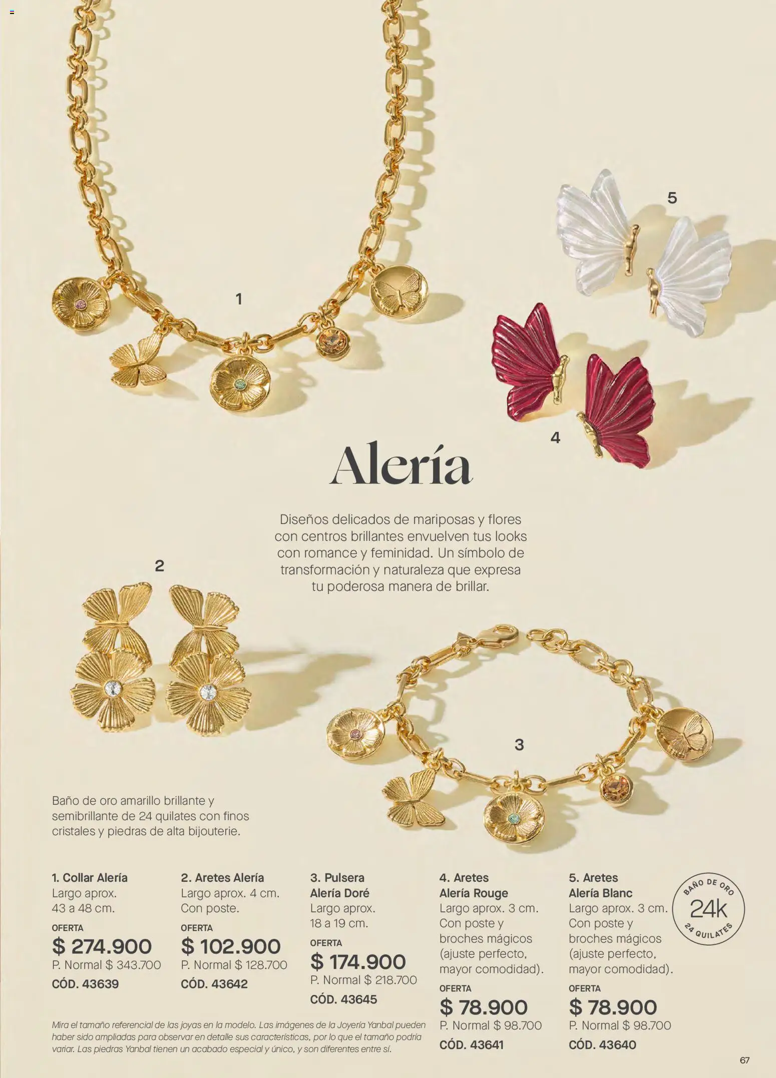 Yanbal revista - valida desde el 20/06/2026 | Página: 67 | Productos: Aretes, Pulsera, Baño, Collar
