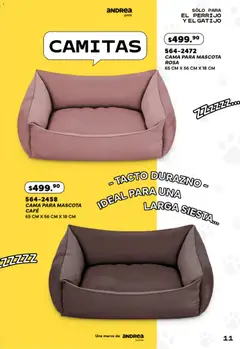 Vista previa de Andrea catálogo Pets, nuevo folleto de la tienda, válido en México a partir del 24/05/2026 | Página: 11 | Productos: Durazno, Café, Cama