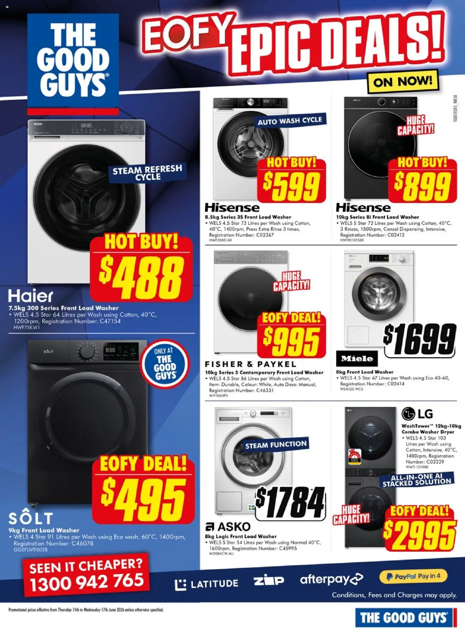 The Good Guys catalogue - valid from 10.06.2026 | Page: 18 | Products: Dryer, Washer, Press