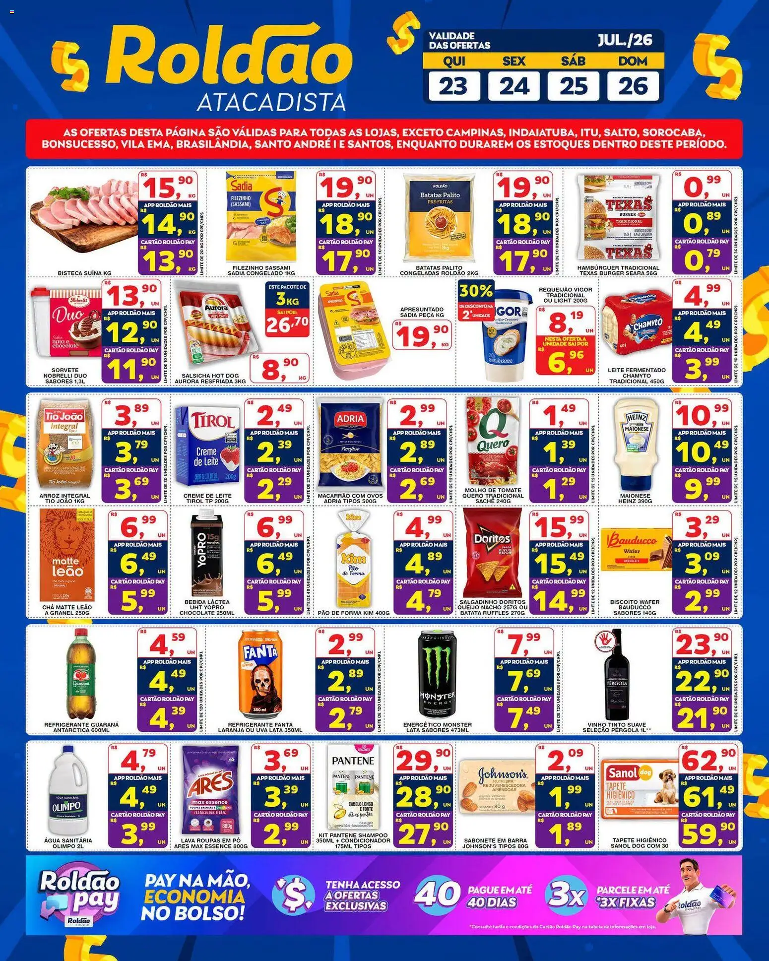 Roldão Folheto - válido de 23/07/2026 | Página: 2 | Produtos: Ovos, Pão, Vinho, Requeijão