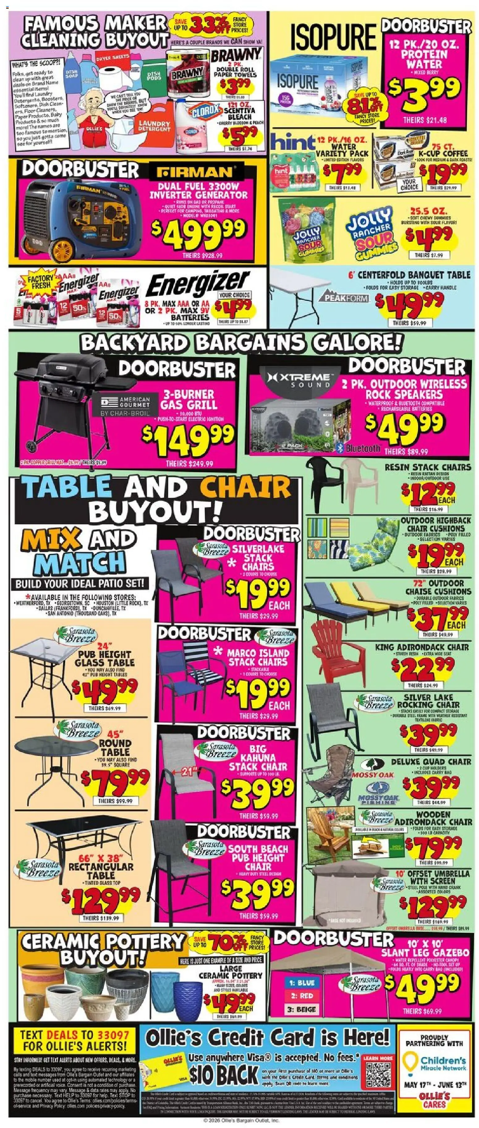 Ollie's Weekly Ad - valid from 20.05.2026 | Page: 4 | Products: Table, Detergent, Dryer, Grill