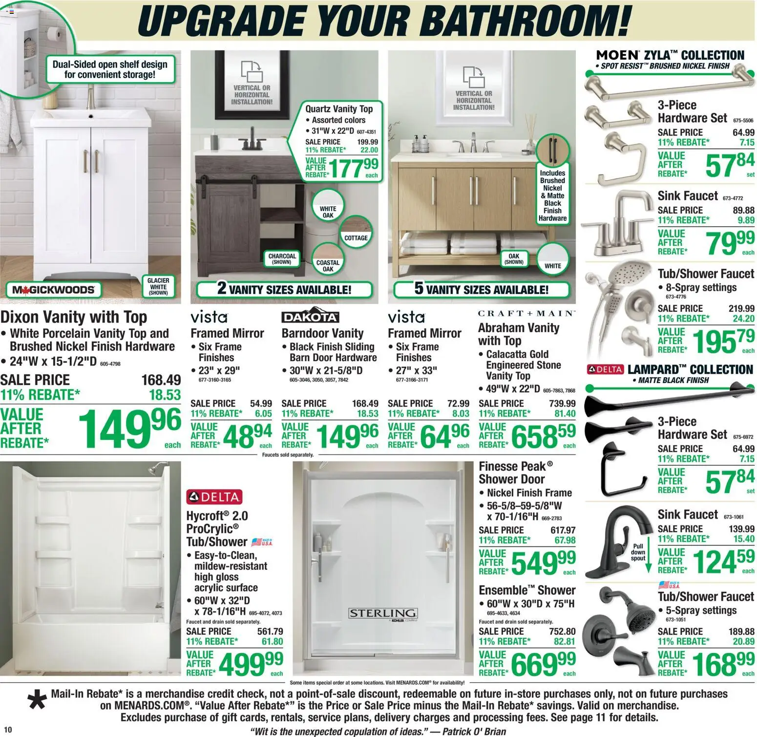 Menards Weekly Ad - valid from 07.05.2026 | Page: 17 | Products: Shelf, Shower, Mirror, Shower Door