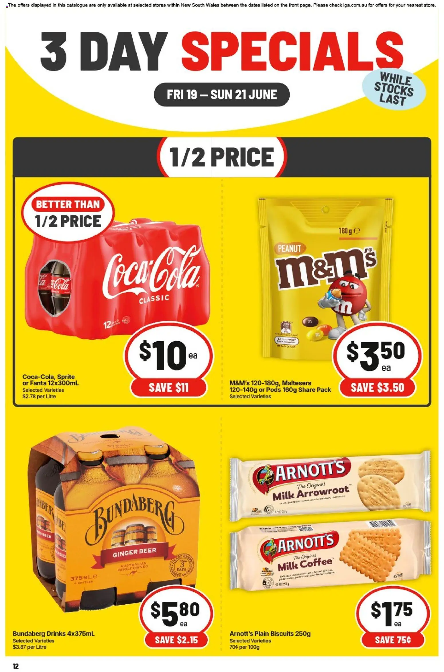 IGA catalogue - valid from 19.06.2026 | Page: 1 | Products: Coffee, Beer, Coca Cola, Biscuits