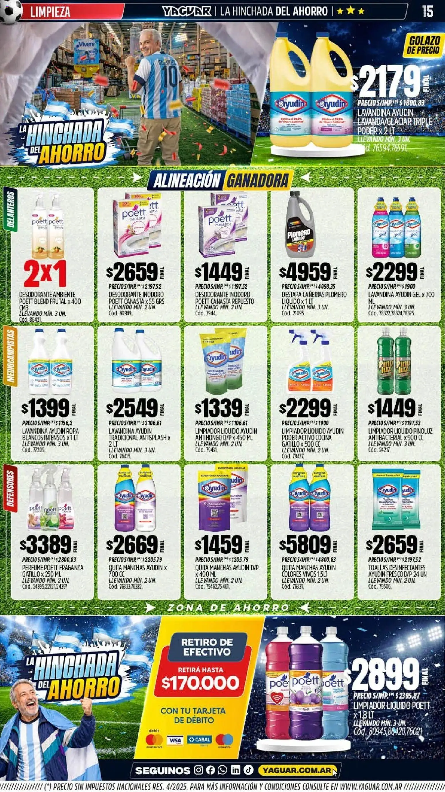 Yaguar - Oferta Semanal General Roca │ válido desde el 08.06.2026 | Página: 16 | Productos: Lavandina, Inodoro, Desodorante, Canasta