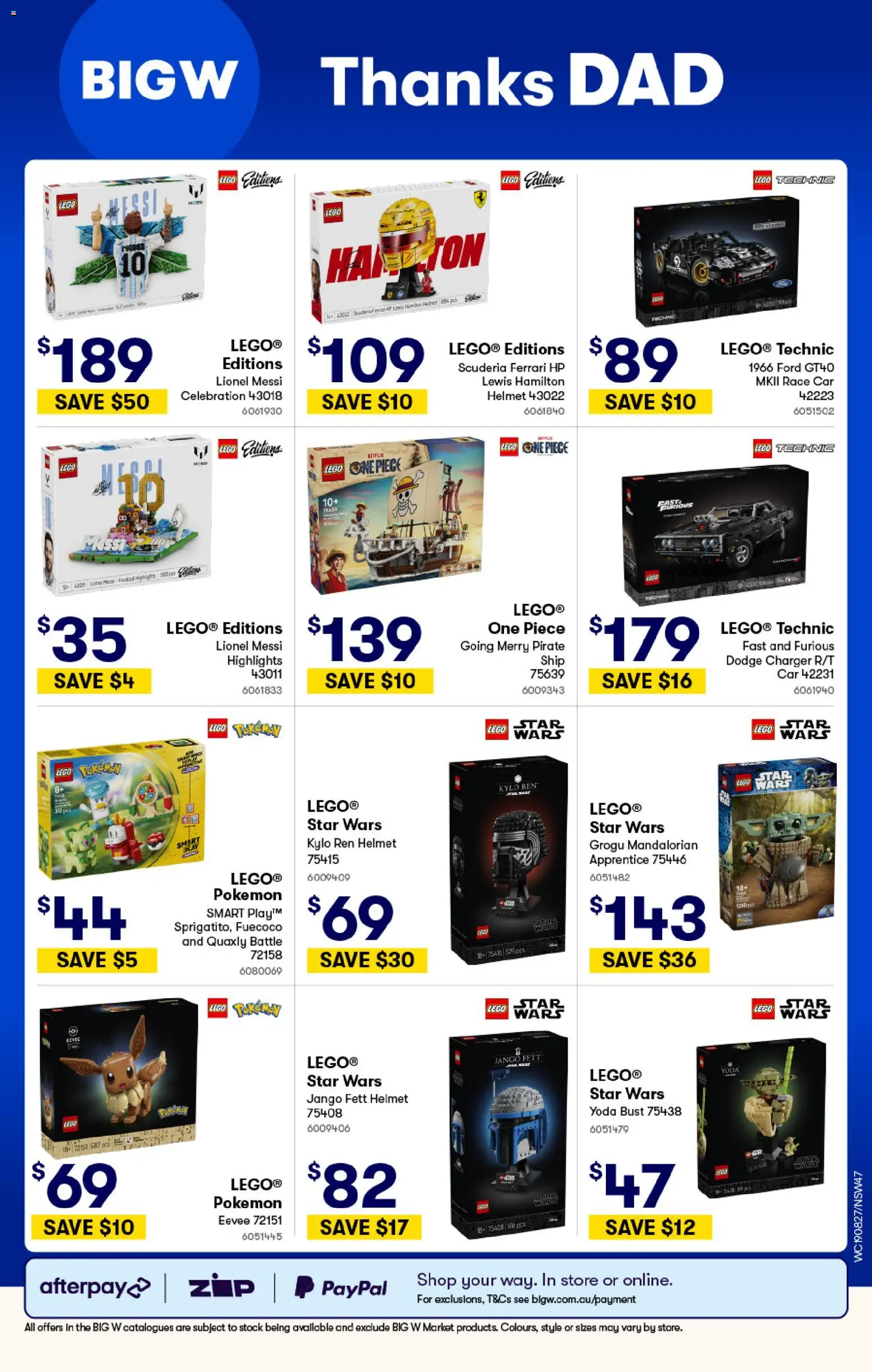 Woolworths catalogue - valid from 19/08/2026 | Page: 47 | Products: Charger, One piece, LEGO