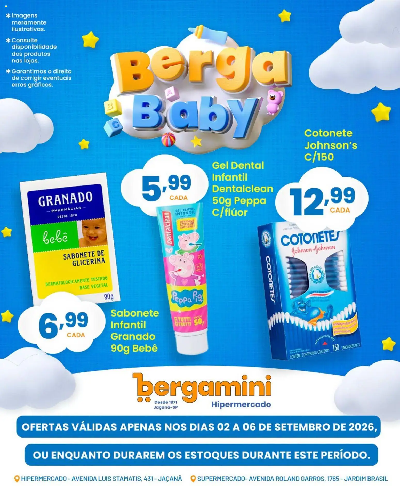 Supermercado Bergamini Folheto - válido de 02/09/2026 | Página: 4 | Produtos: Base, Sabonete, Cotonete