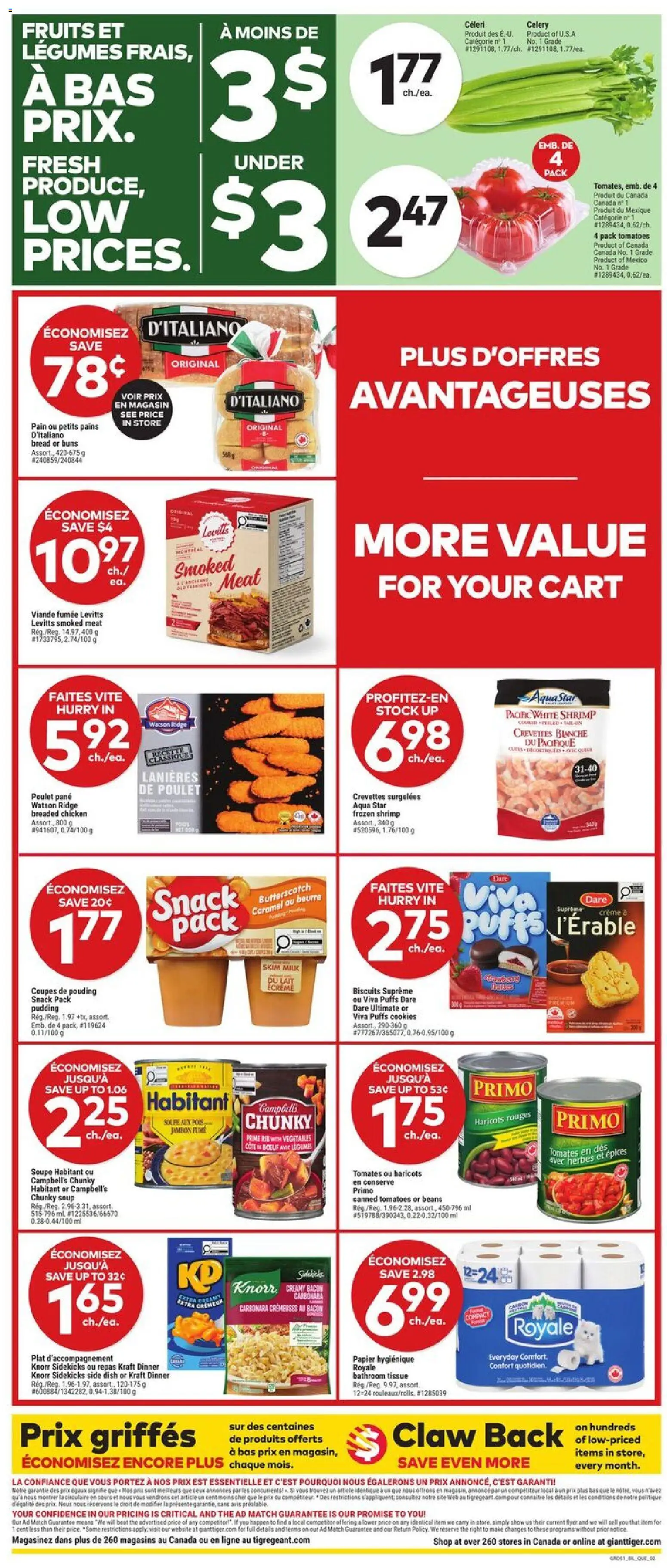 Giant Tiger flyer valid from Jul 22, 2026 | Page: 2 | Products: Bacon, Frozen shrimp, Smoked meat, Chicken