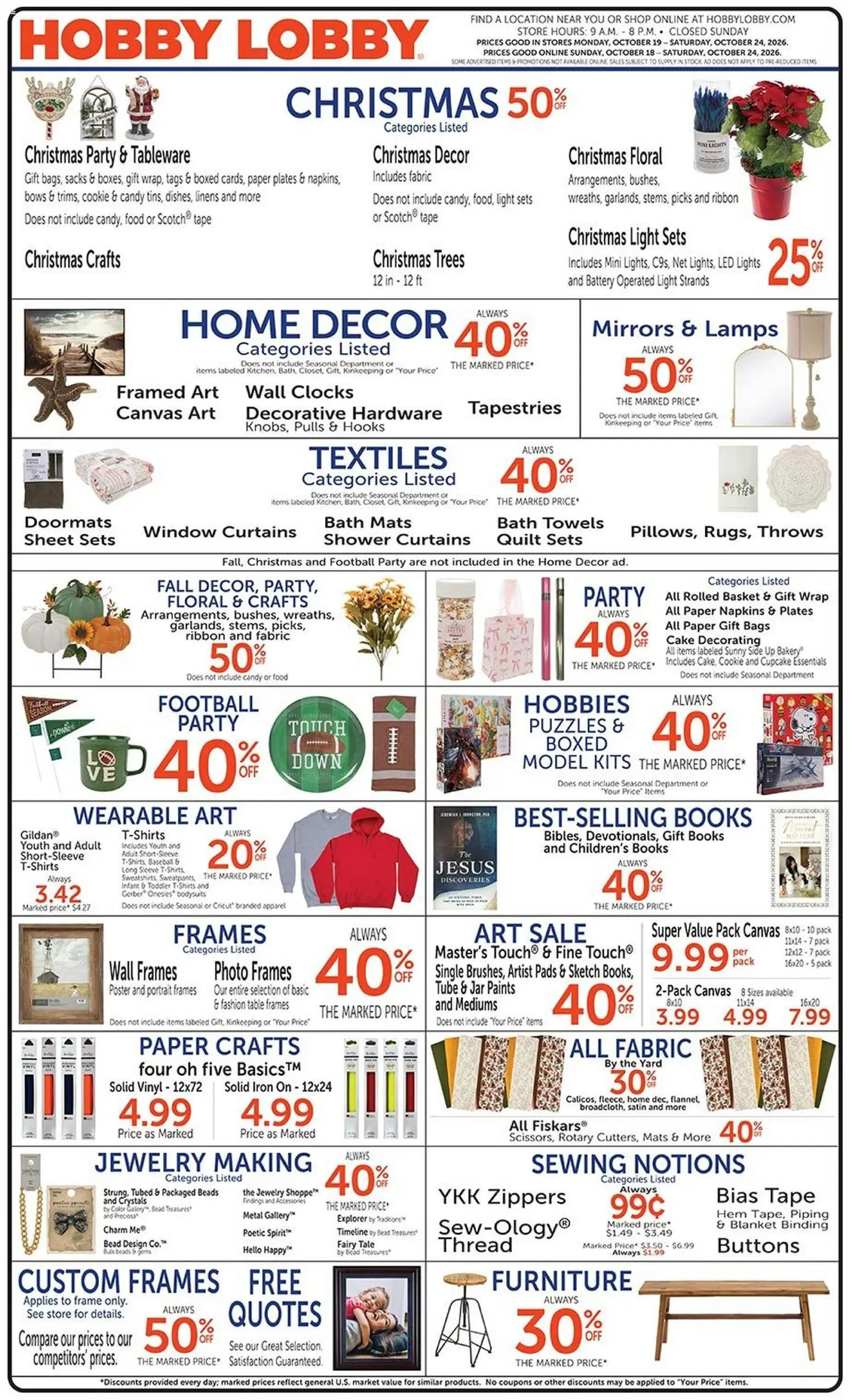 Hobby Lobby Weekly Ad - valid from 10/18/2026 | Page: 1