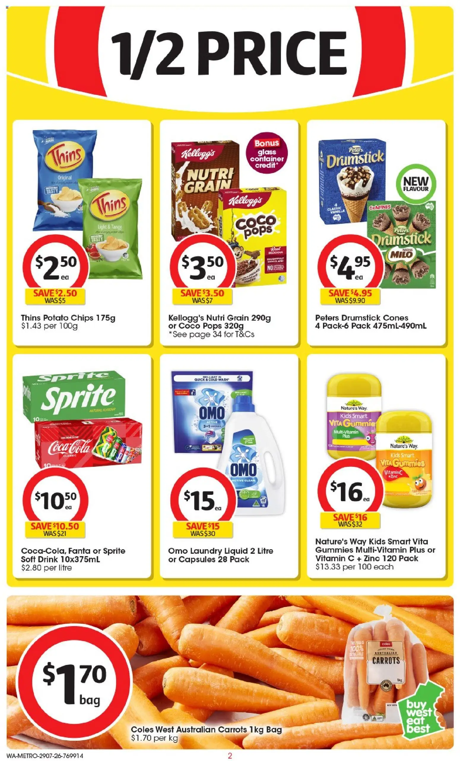 Coles catalogue - valid from 29/07/2026 | Page: 2 | Products: Light, Coca Cola, Laundry, Vitamin