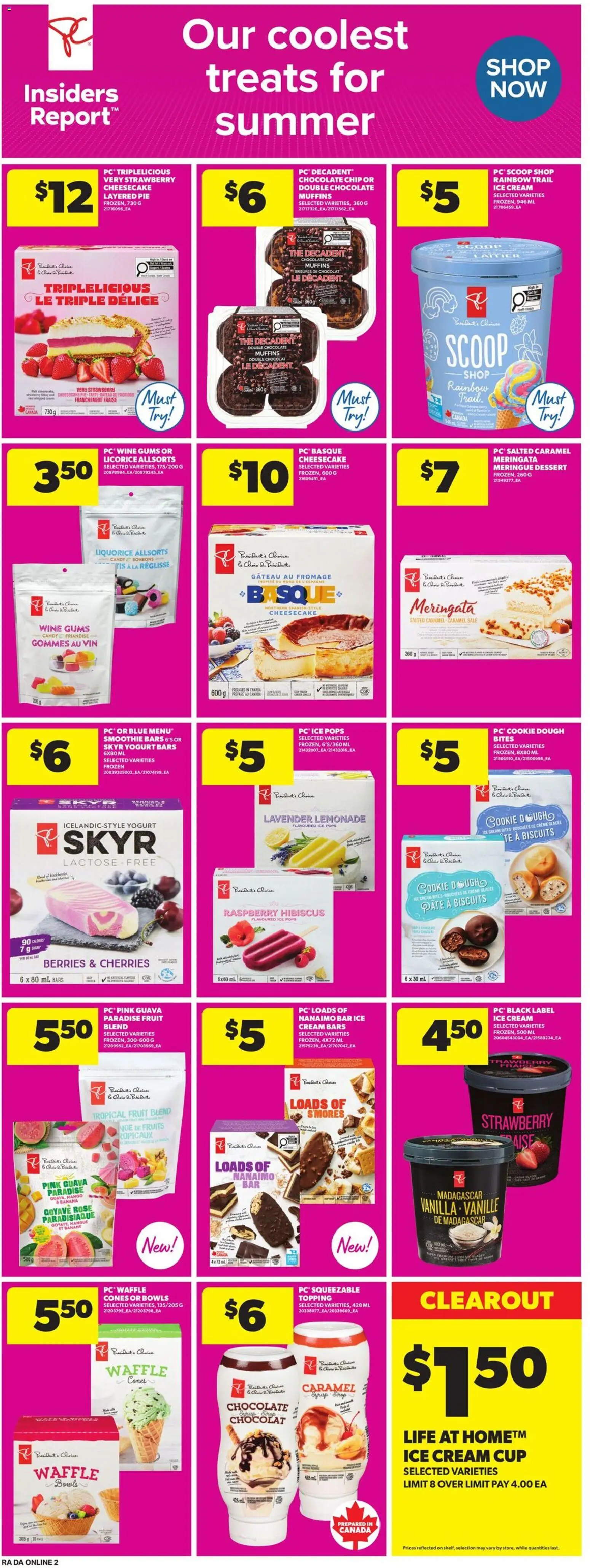 Atlantic Superstore flyer valid from Jul 2, 2026 | Page: 8 | Products: Cream, Ice cream, Yogurt, Wine