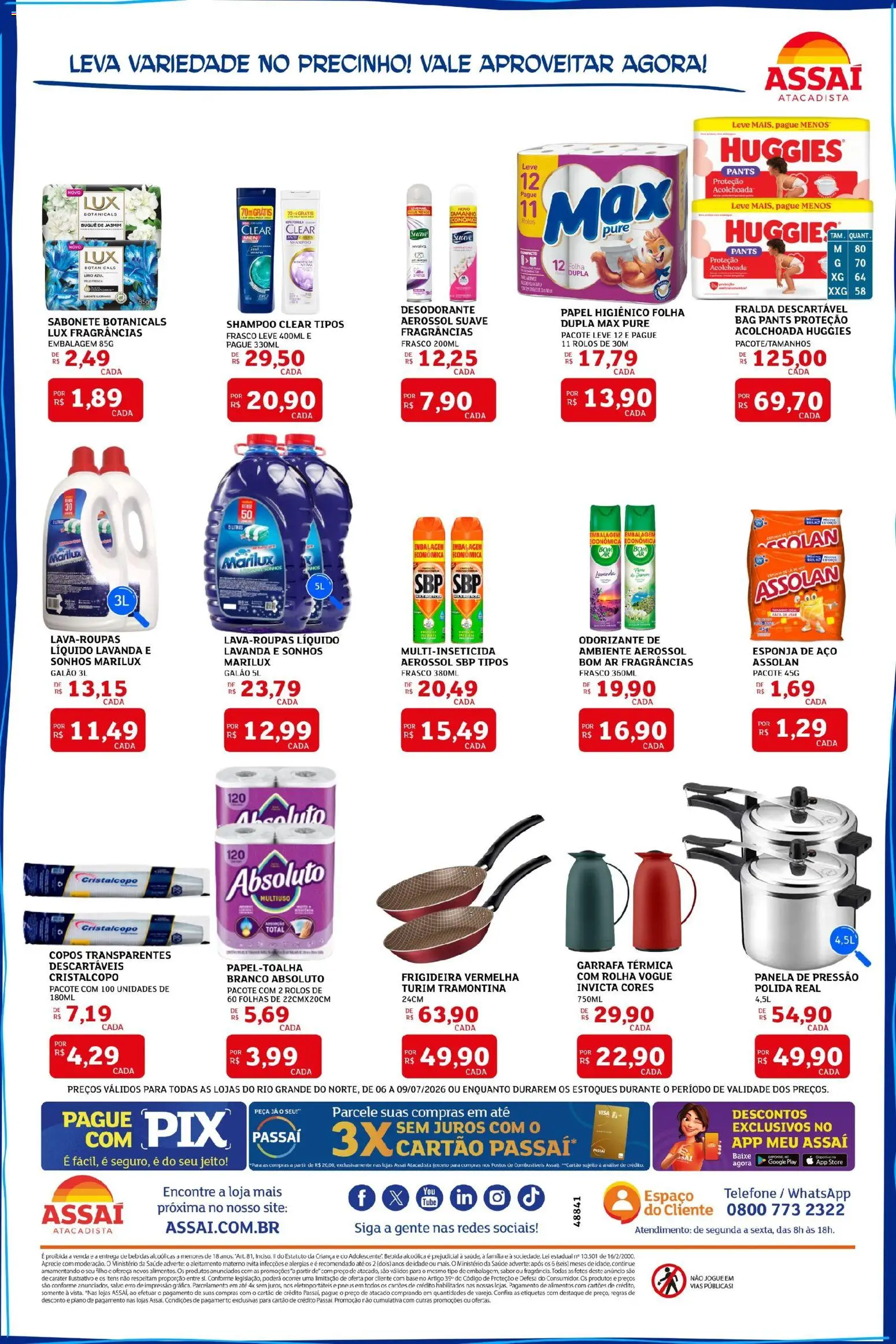Assaí Atacadista Folheto - válido de 06/07/2026 | Página: 4 | Produtos: Panela de pressão, Base, Telefone, Copos