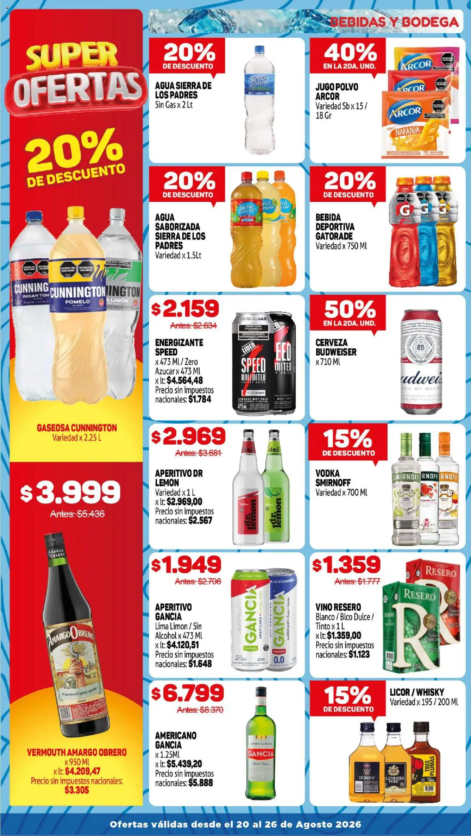 Makro ofertas │ válido desde el 20/08/2026 | Página: 13 | Productos: Bebidas, Azucar, Gaseosa, Limón