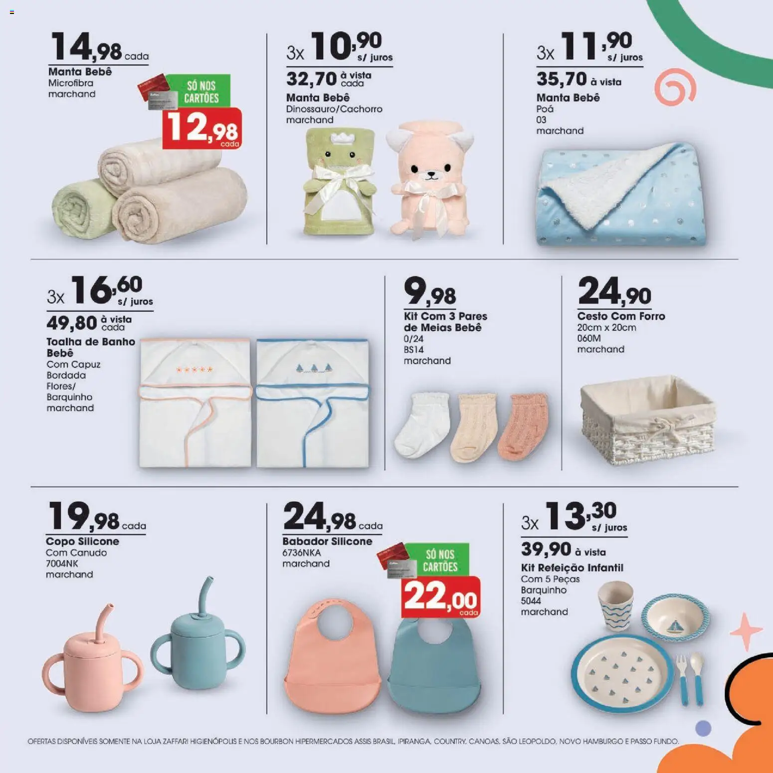 Zaffari Folheto - válido de 24/09/2026 | Página: 11 | Produtos: Toalha de banho, Capuz, Babador, Meias