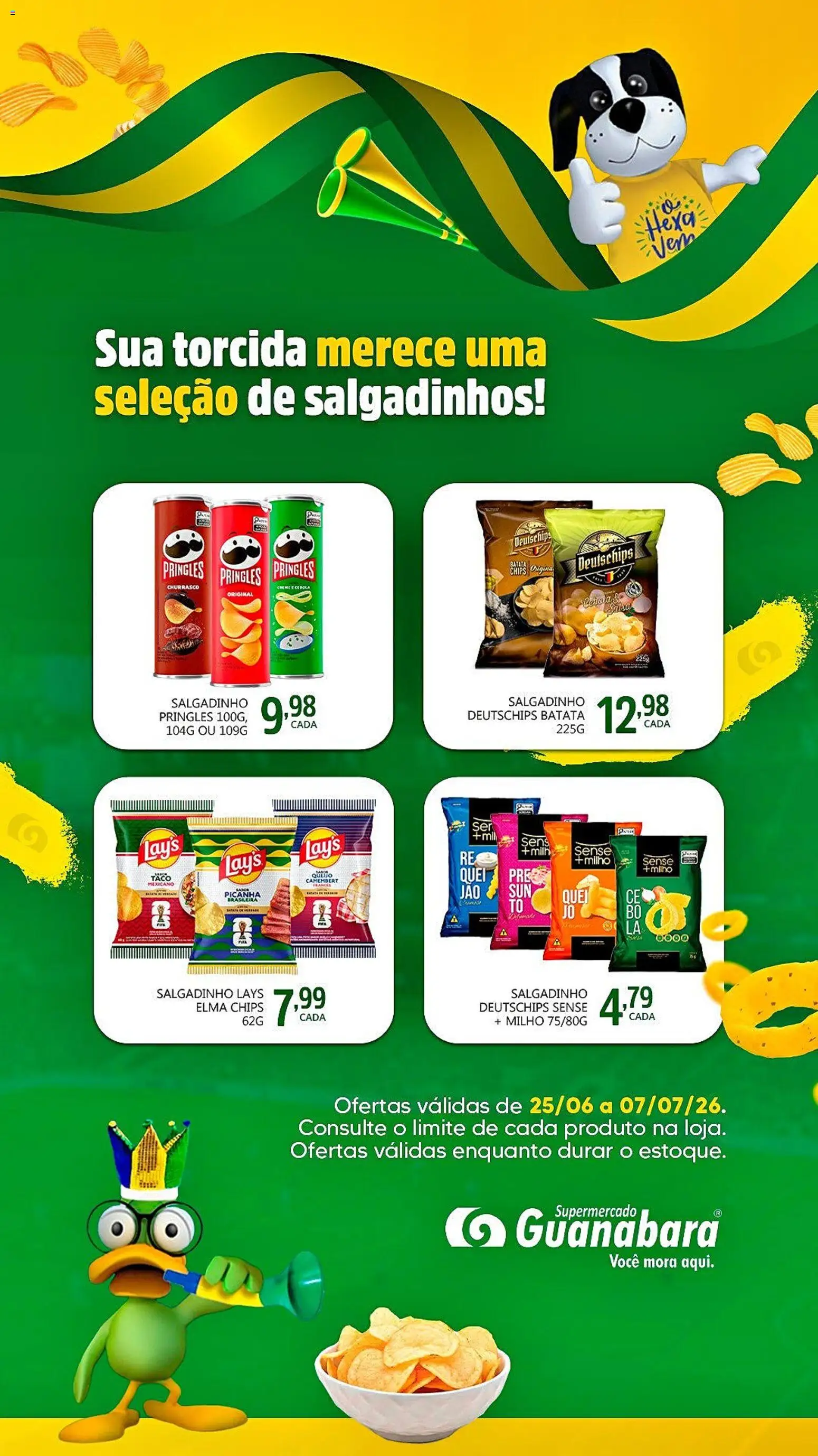 Supermercado Guanabara Folheto - válido de 25/06/2026 | Página: 2 | Produtos: Elma Chips, Picanha, Salgadinhos, Batata