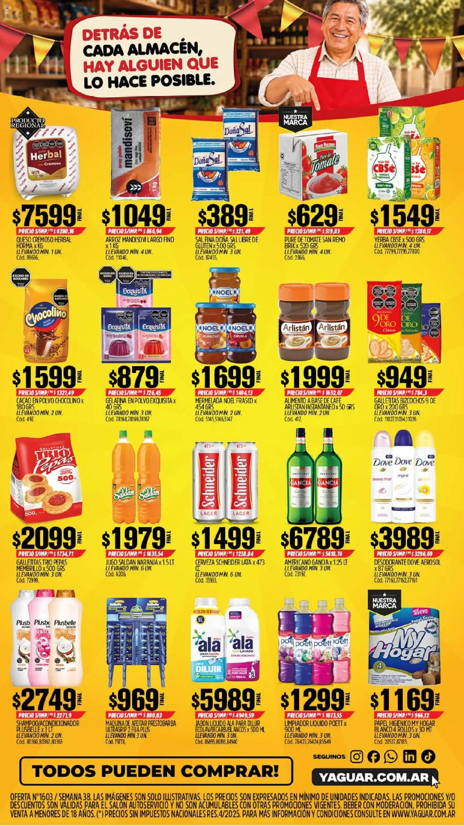 Yaguar - Oferta Semanal Córdoba │ válido desde el 14/09/2026 | Página: 2 | Productos: Gelatina, Tomate, Café, Bizcochos
