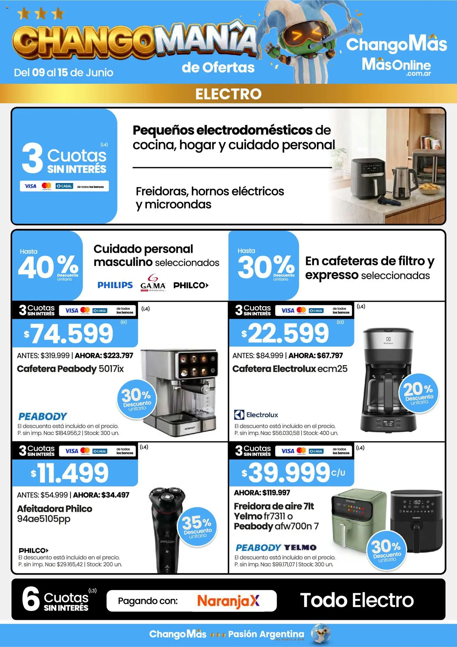 Changomas ofertas │ válido desde el 09.06.2026 | Página: 6 | Productos: Cafetera, Freidora, Microondas, Freidora de aire