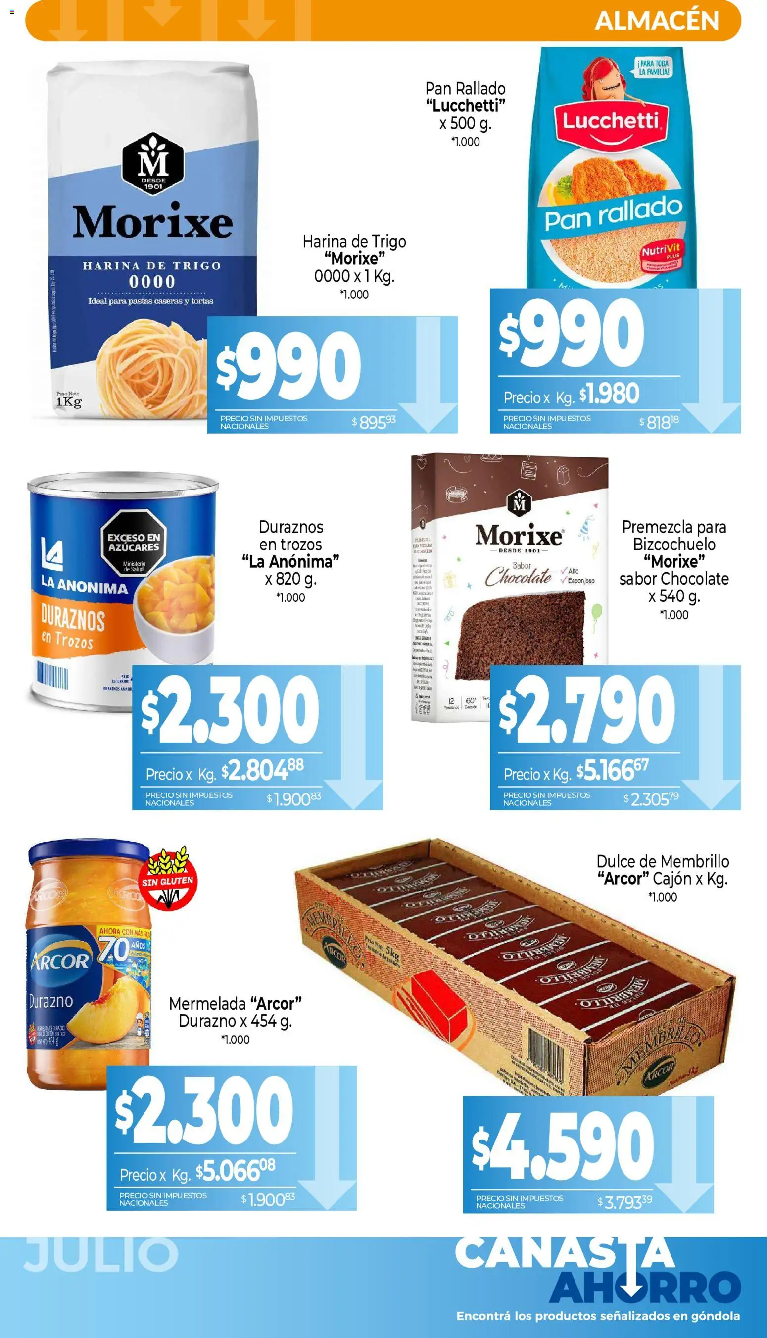 La Anonima catálogo │ válido desde el 01/07/2026 | Página: 5 | Productos: Pan, Mermelada, Pan rallado, Canasta