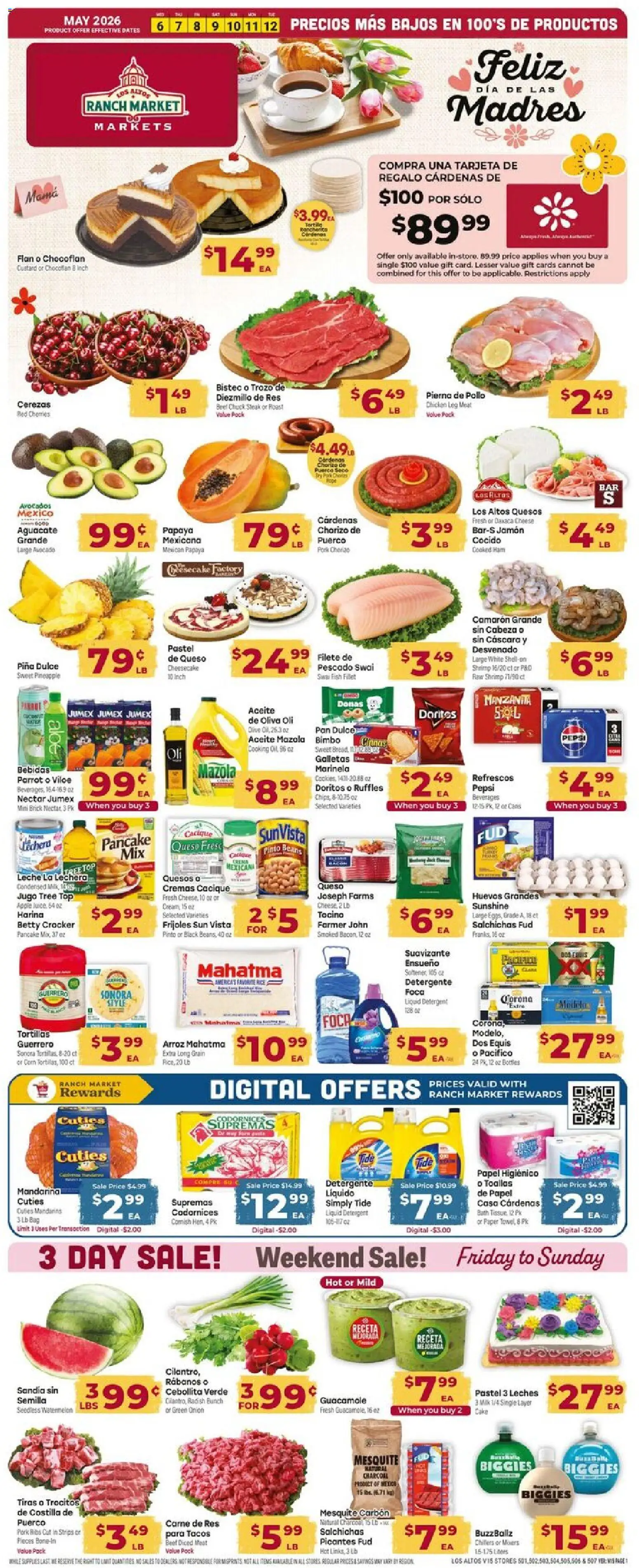 Cardenas Weekly Ad - AZ - valid from 06.05.2026 | Page: 1 | Products: Mandarins, Oil, Pork, Bag