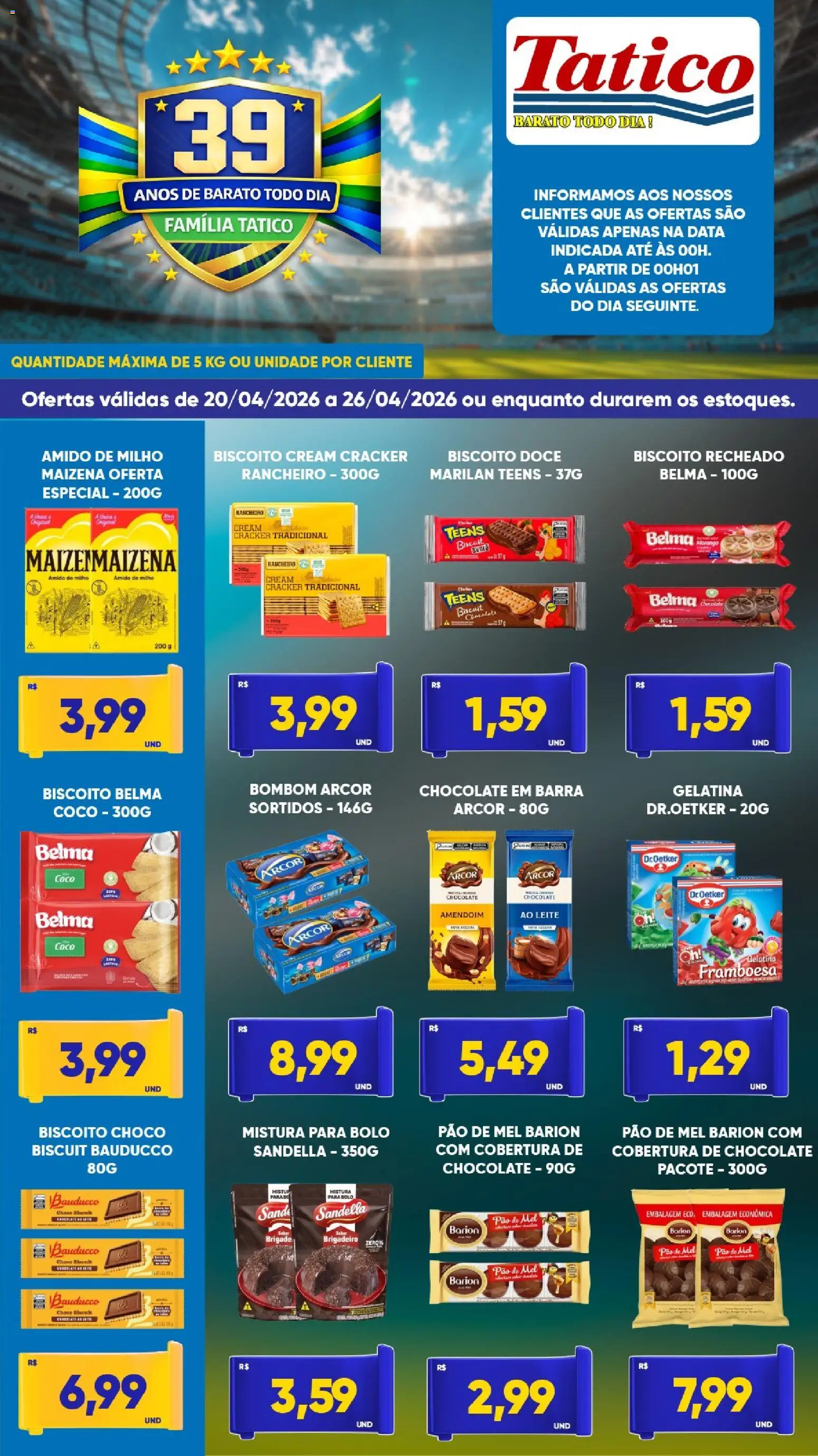 Tatico Folheto - válido de 20.04.2026 | Página: 5 | Produtos: Biscoito, Pão, Mel, Mistura para bolo