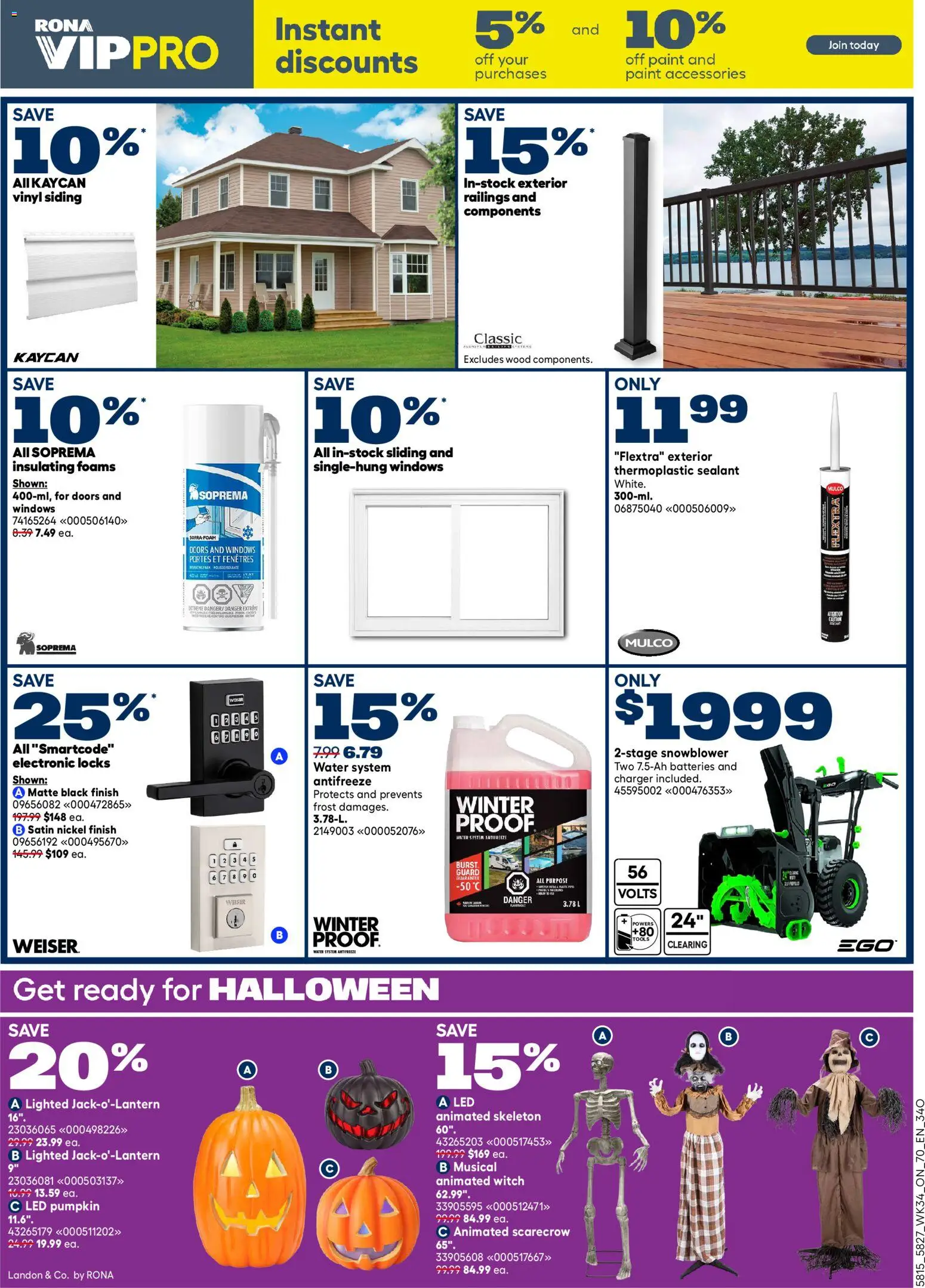 Rona flyer valid from Sep 17, 2026 | Page: 2 | Products: Water, Tools, Batteries, Pumpkin