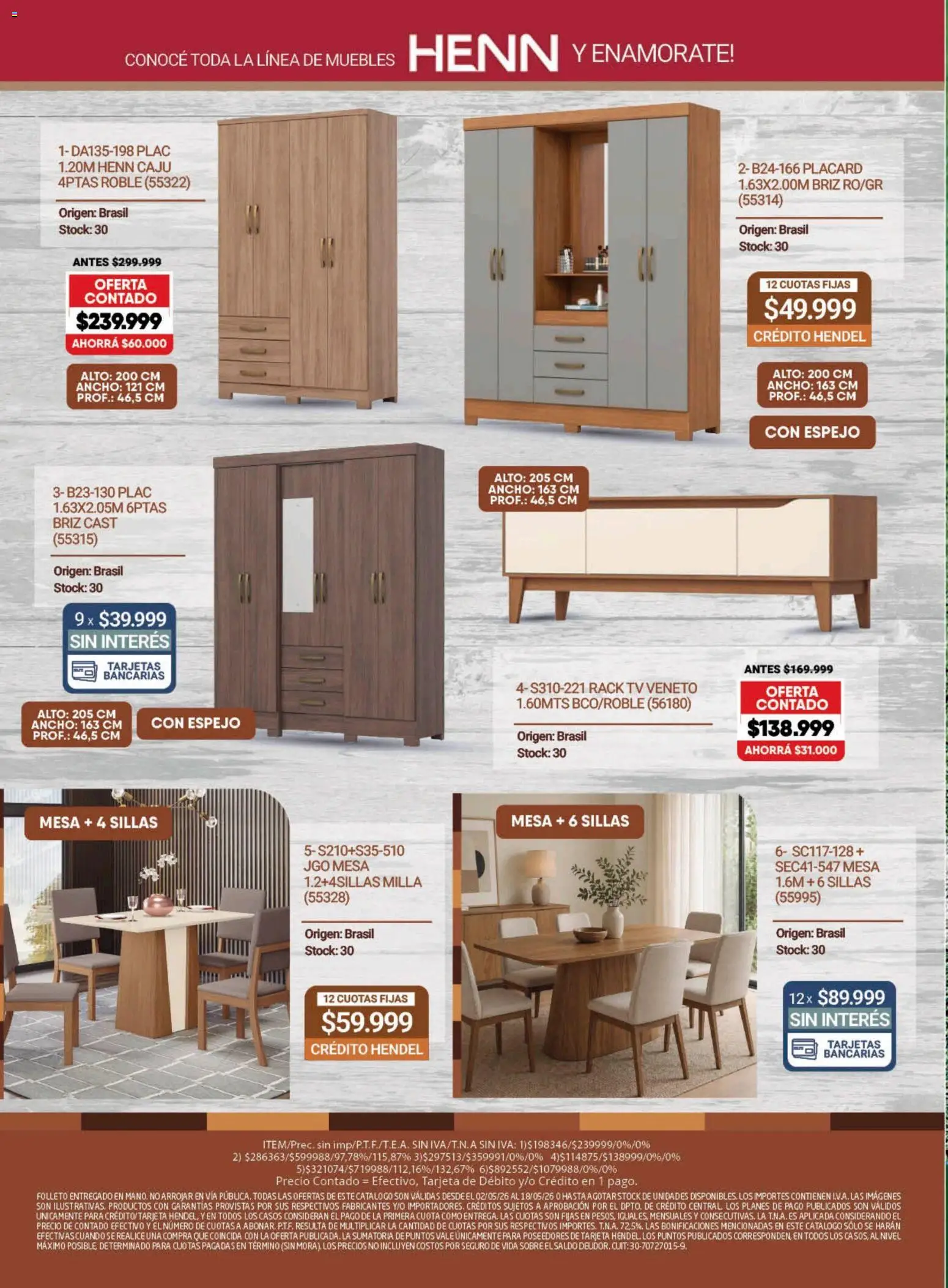 Hendel catálogo │ válido desde el 02.05.2026 | Página: 8 | Productos: Placard, Sobre, Mesa, Espejo
