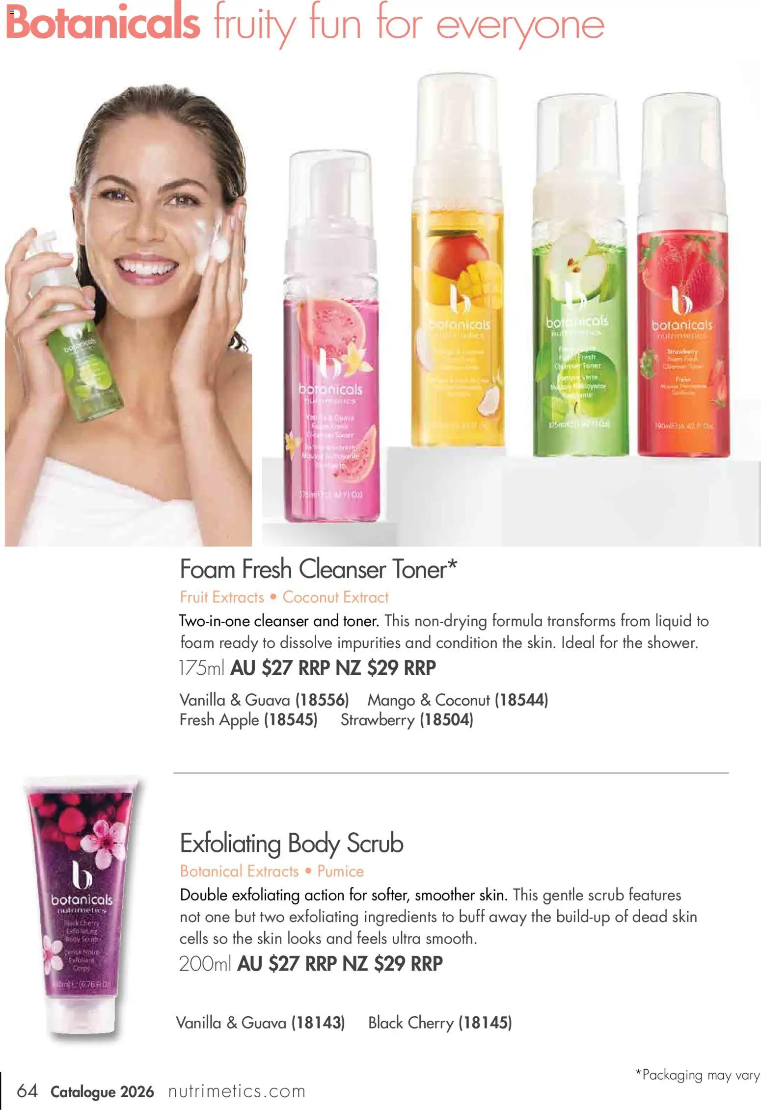 Nutrimetics catalogue - valid from 01/01/2026 | Page: 64 | Products: Ingredients, Mango, Toner, Foam