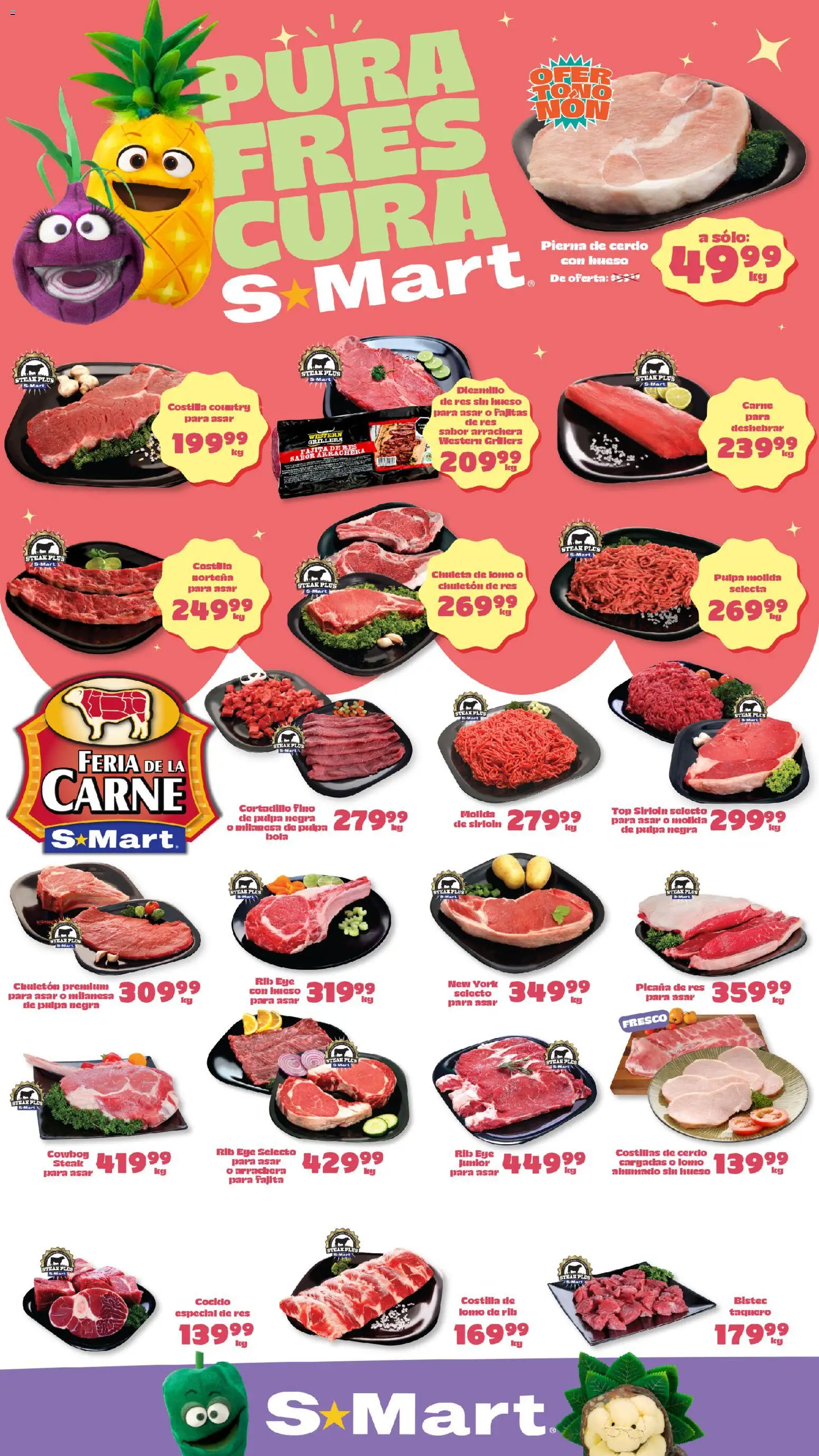 Nuevas ofertas de S-Mart válidas en toda la República Mexicana desde el 08.05.2026. ¡Encuentra las mejores ofertas en S-Mart folleto Ofertas de feria Juárez! | Página: 3 | Productos: Milanesa, Cerdo, Res, Top