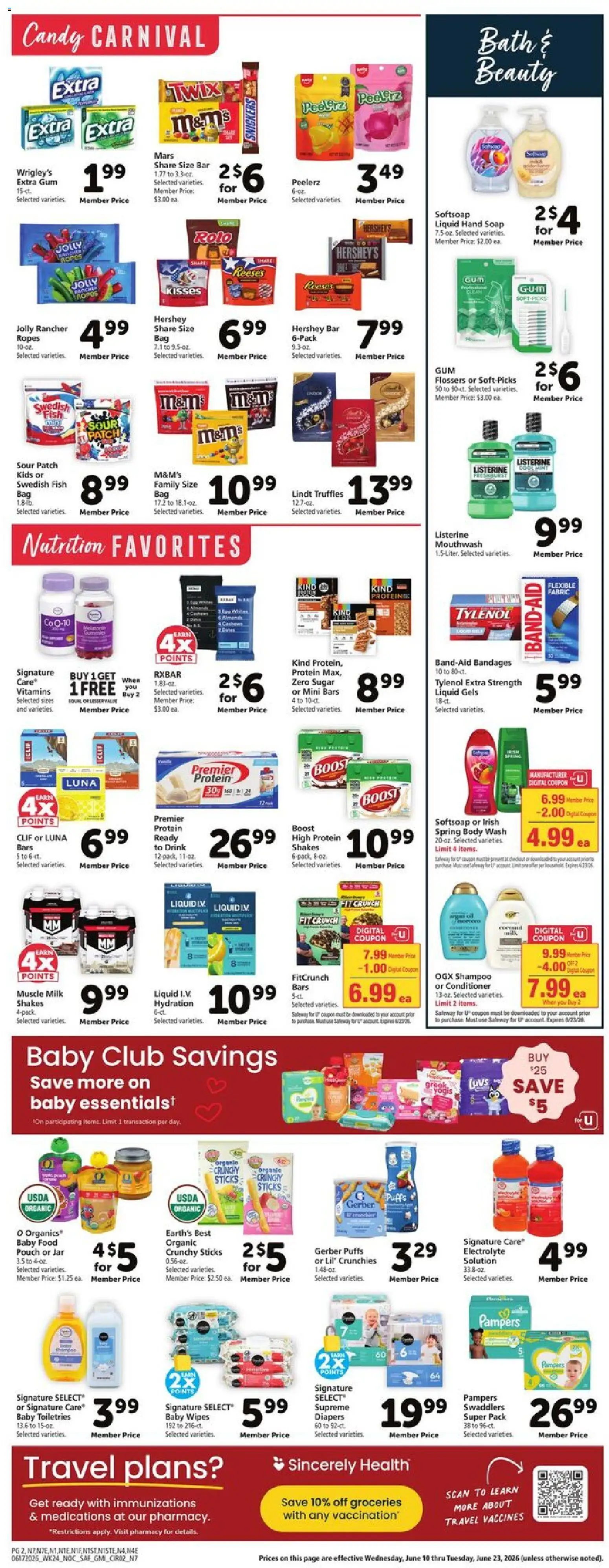 Safeway Weekly Ad - valid from 17.06.2026 | Page: 10 | Products: Bath, Conditioner, Milk, Sugar