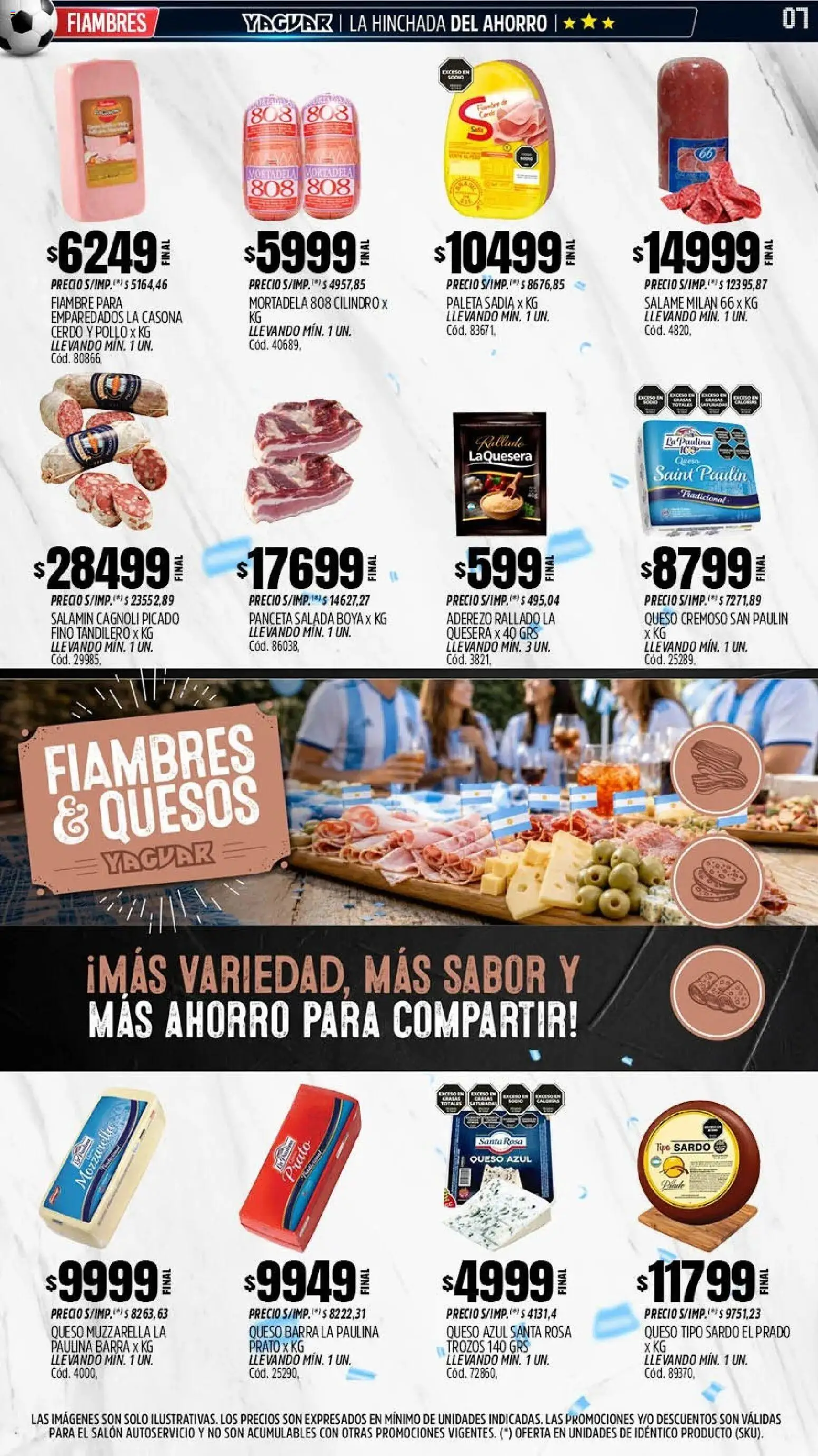 Yaguar - Oferta Semanal Jujuy │ válido desde el 08.06.2026 | Página: 7 | Productos: Pollo, Mortadela, Panceta, Salame