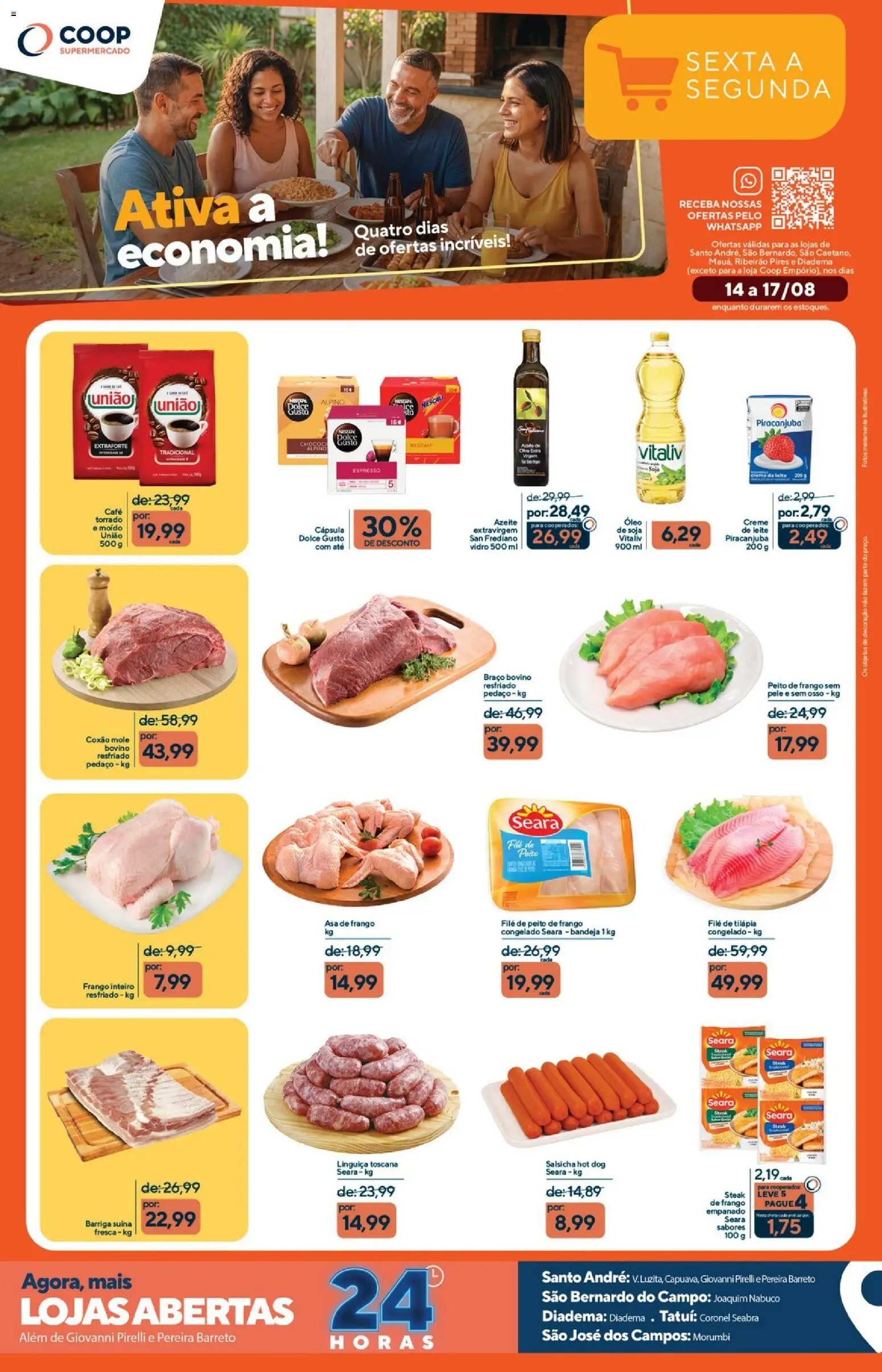 Coop Folheto - válido de 14/08/2026 | Página: 1 | Produtos: Frango inteiro, Creme, Bandeja, Pirelli