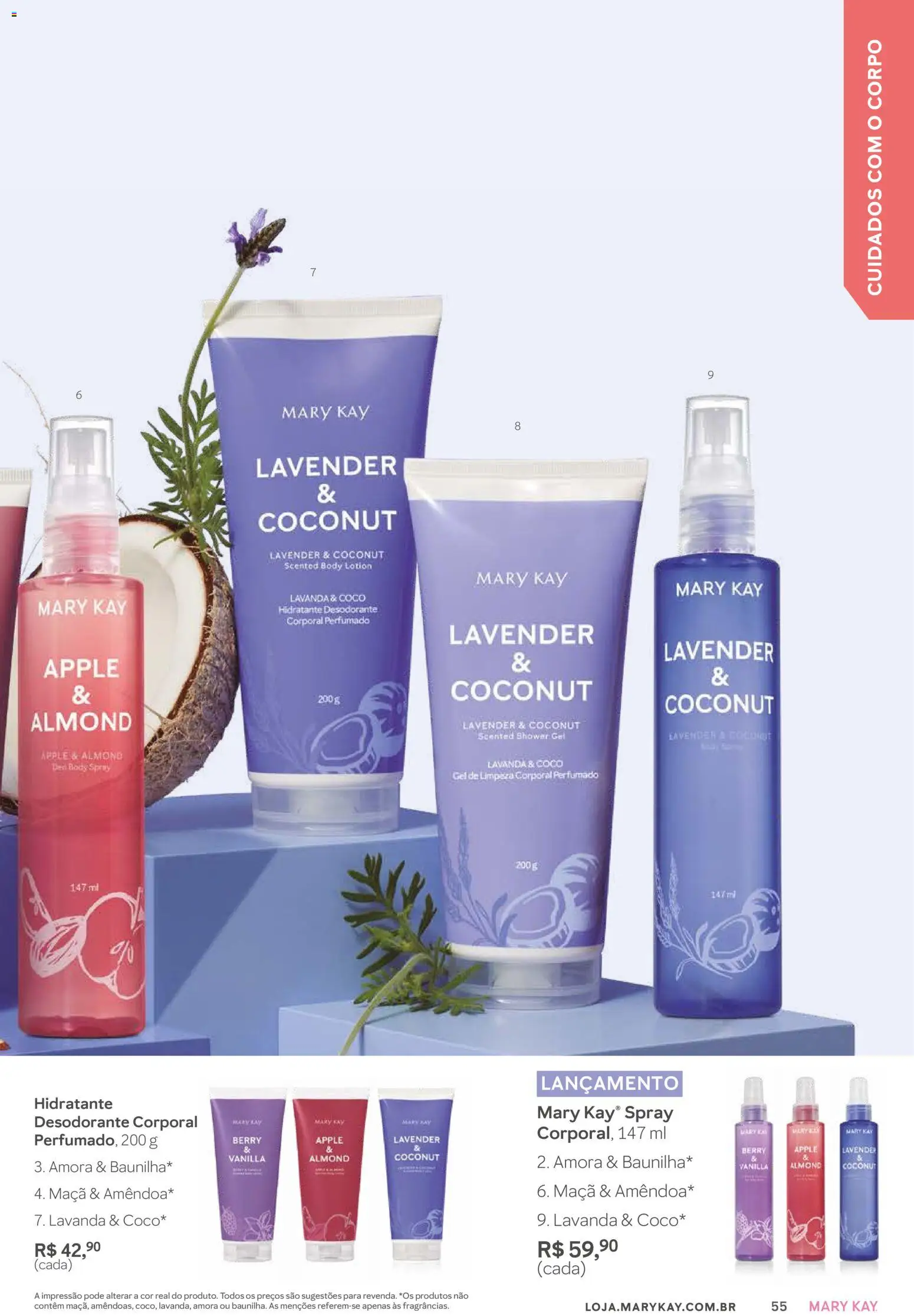 Mary Kay Folheto - válido de 01.01.2026 | Página: 55 | Produtos: Coco, Desodorante, Gel de limpeza, Body