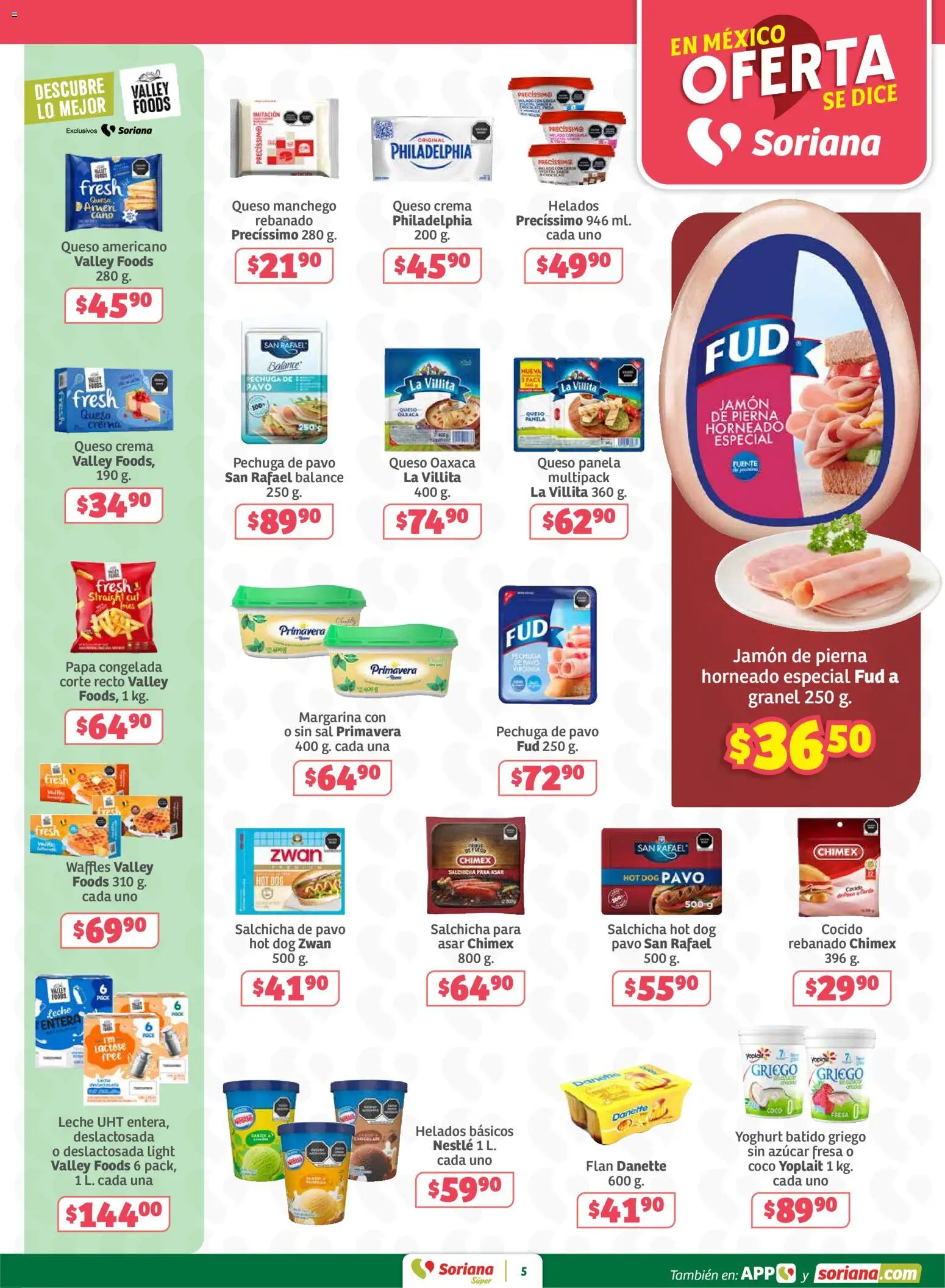 Nuevas ofertas de Soriana válidas en toda la República Mexicana desde el 31/07/2026. ¡Encuentra las mejores ofertas en Soriana Oferta se dice Soriana Súper Nacional! | Página: 5 | Productos: Fresa, Papa, Crema, Leche